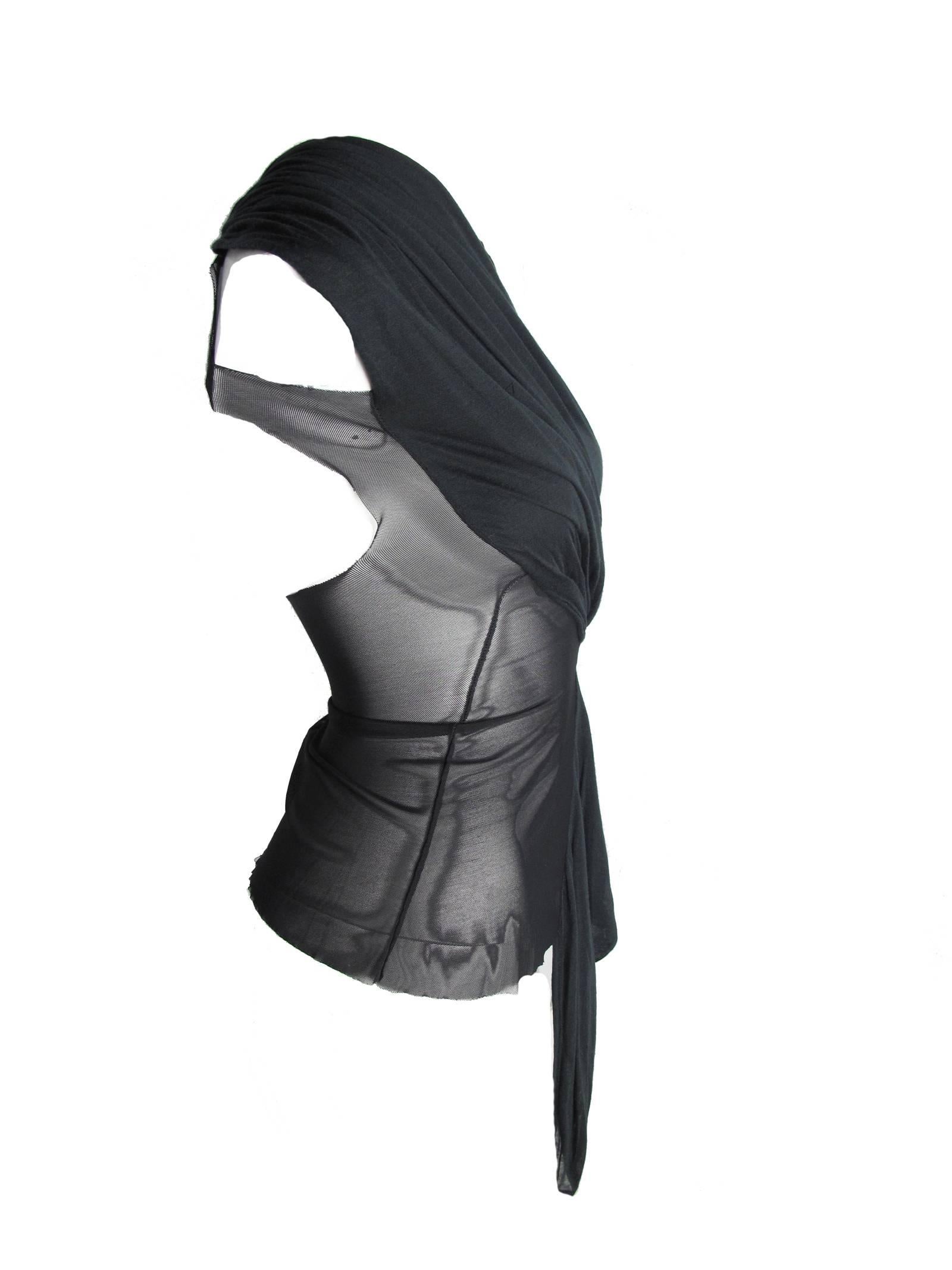 Rick Owens Fishnet Asymmetrical Top 1