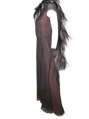 Harold Levine Chiffon Gown with Feathers