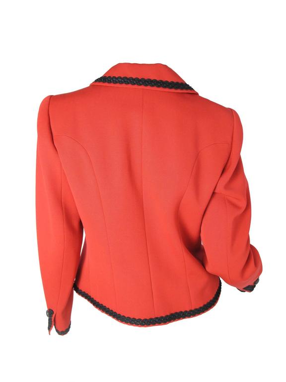 Yves Saint Laurent Red Jacket with Black Trim at 1stDibs red jacket