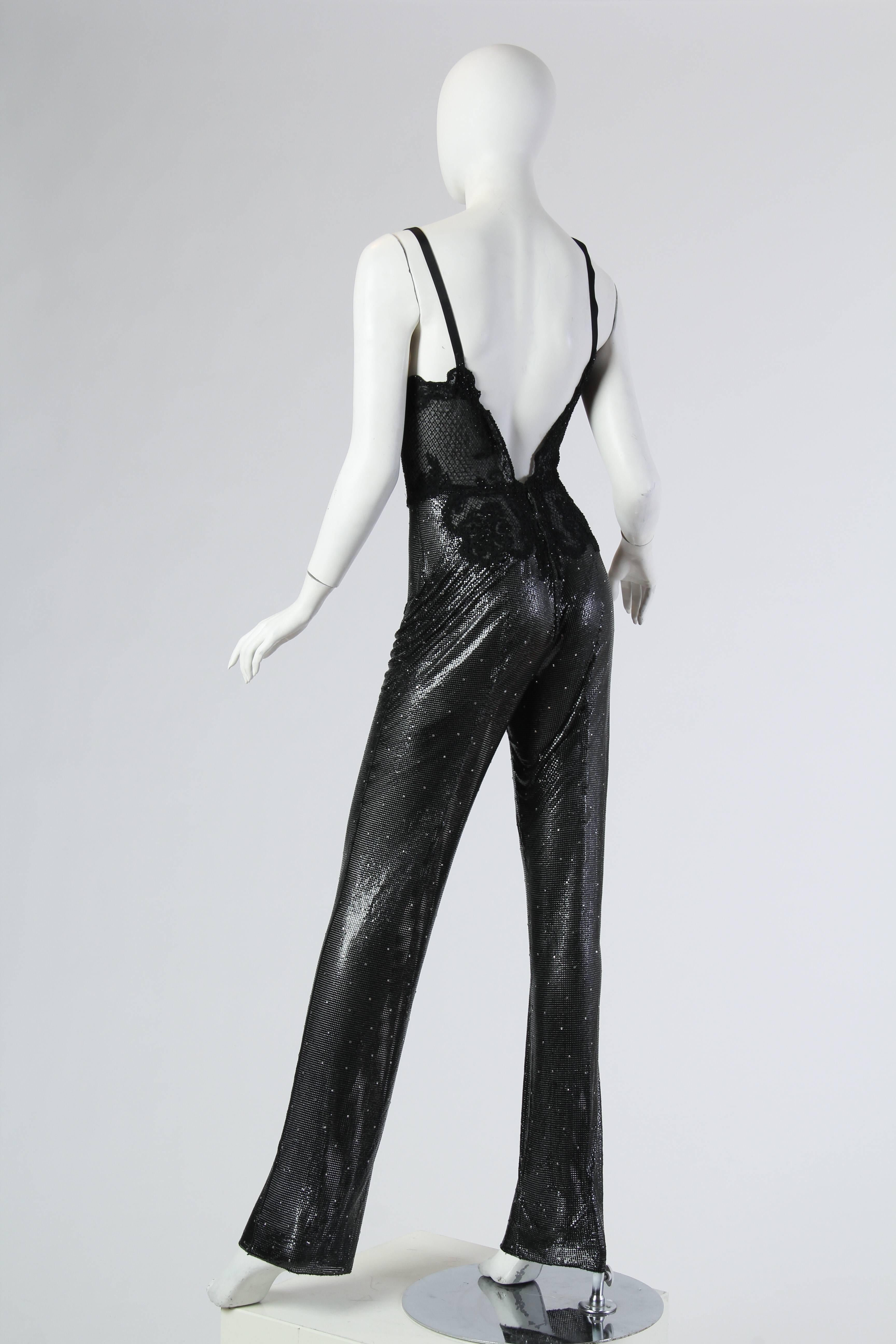 mesh lace jumpsuit