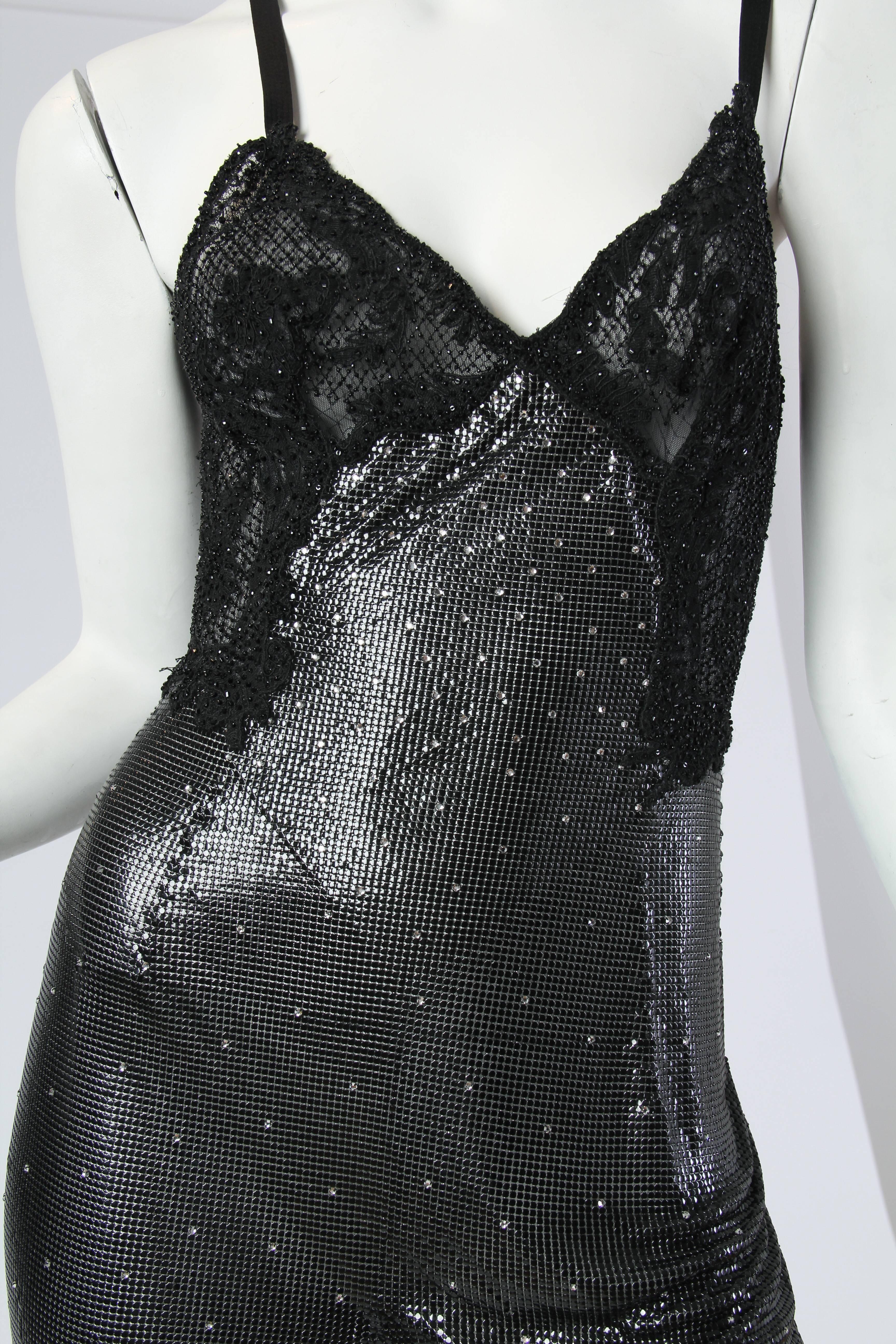 Gianni Versace Couture Metal Mesh and Lace Jumpsuit with Crystals 2