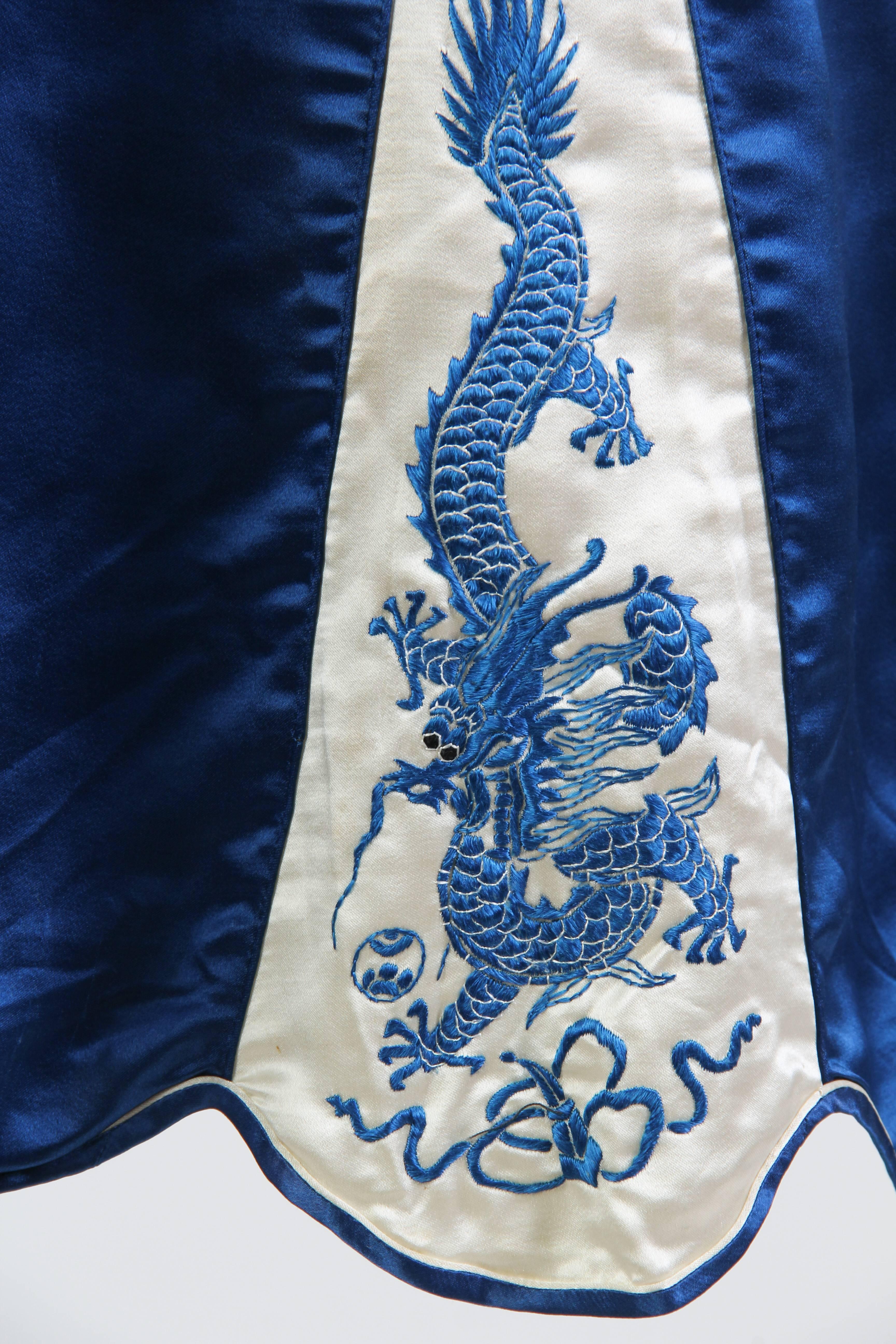 Dragon Embroidered Antique Chinese Pajamas  3