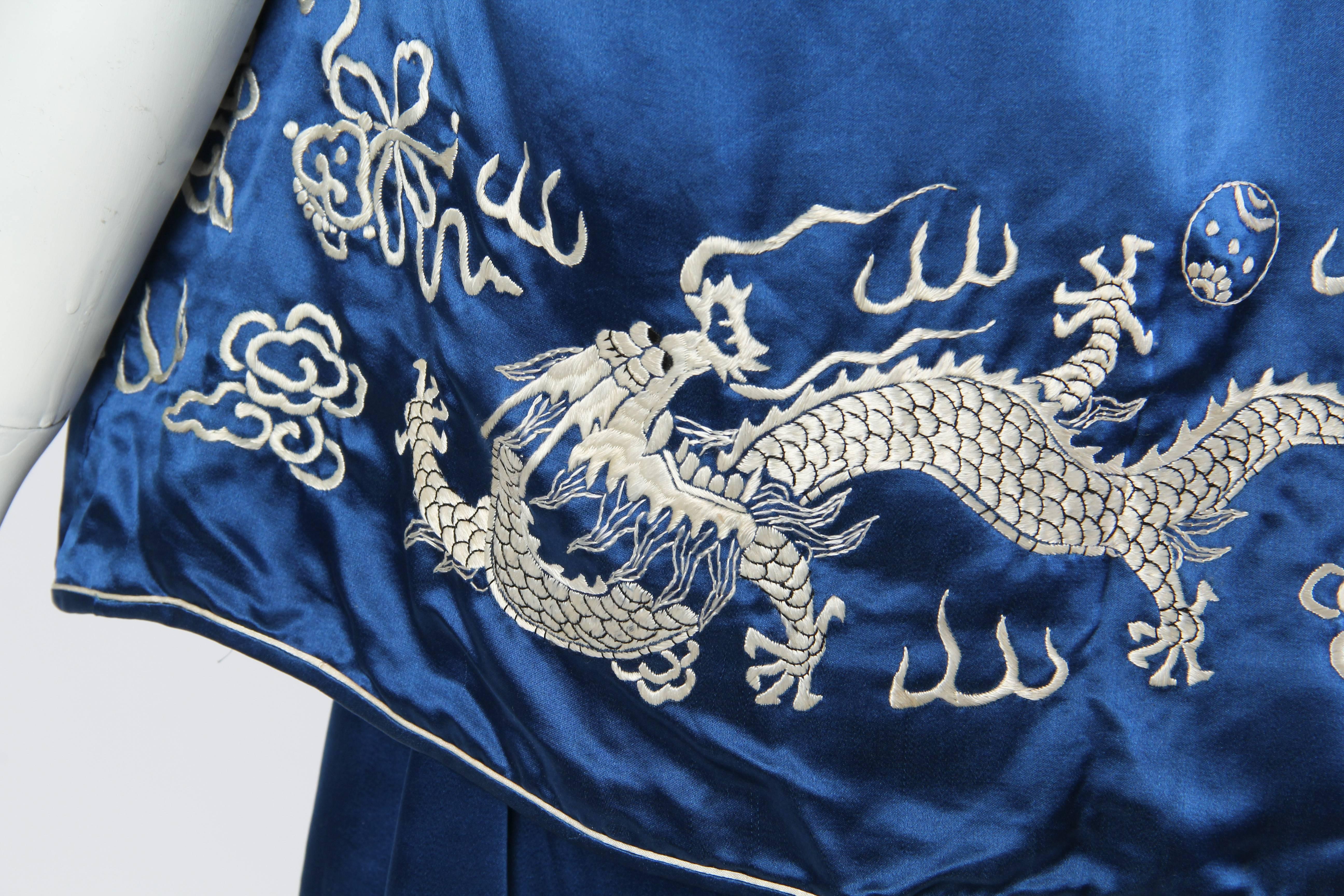 Dragon Embroidered Antique Chinese Pajamas  2