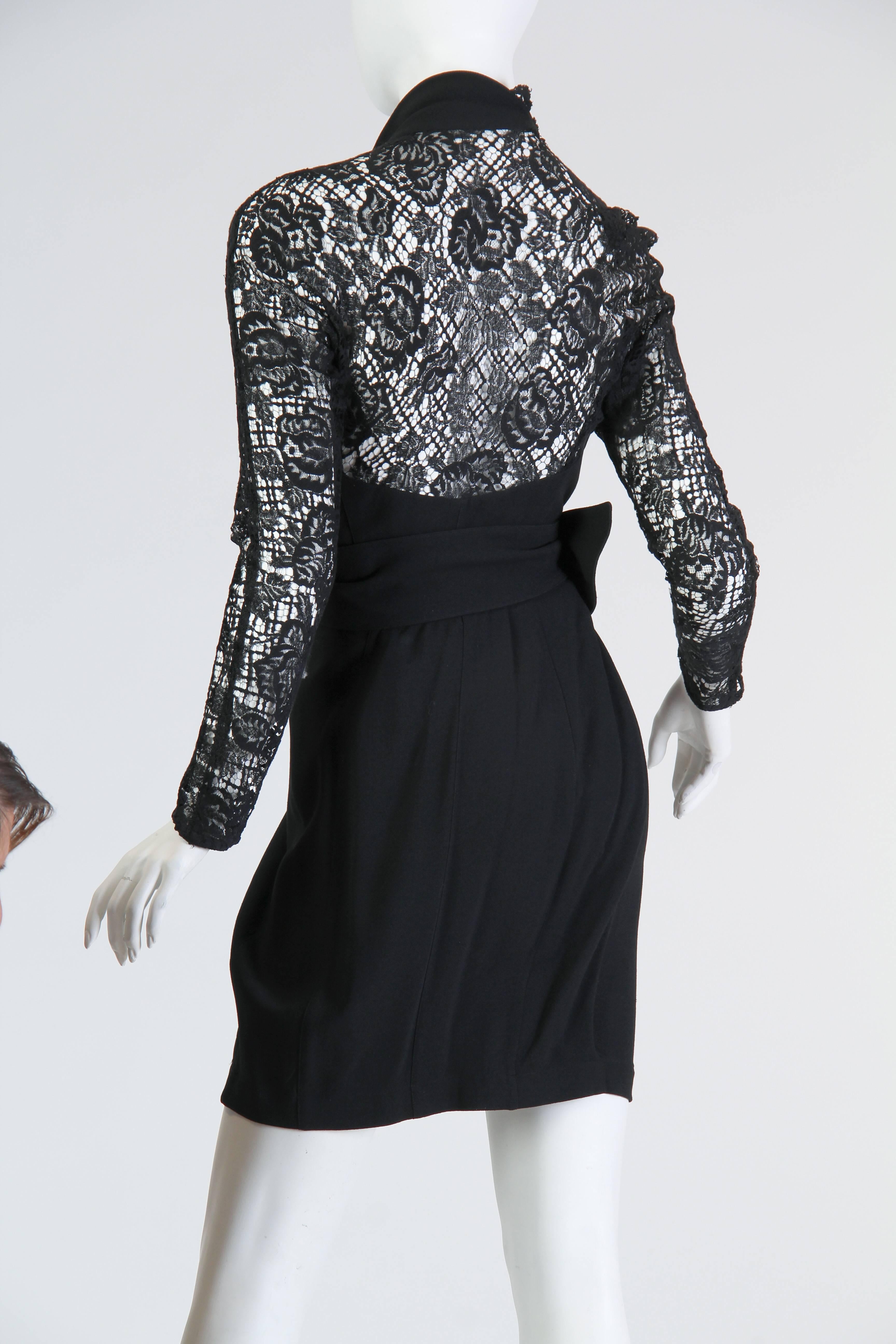 Thierry Mugler Asymetrical Lace Dress 1