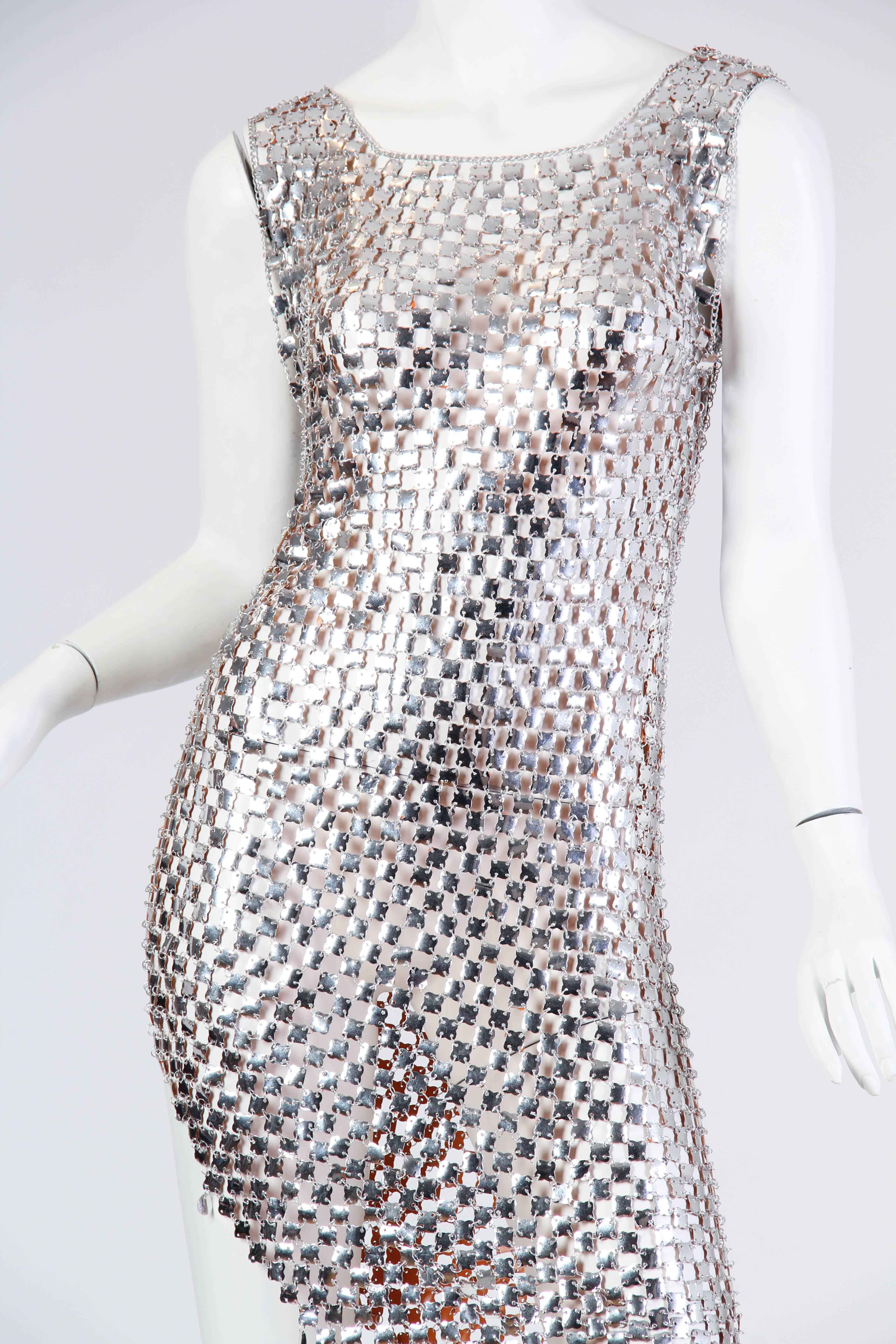 1960s Paco Rabanne Style Chain-Mail Dress In Excellent Condition In New York, NY