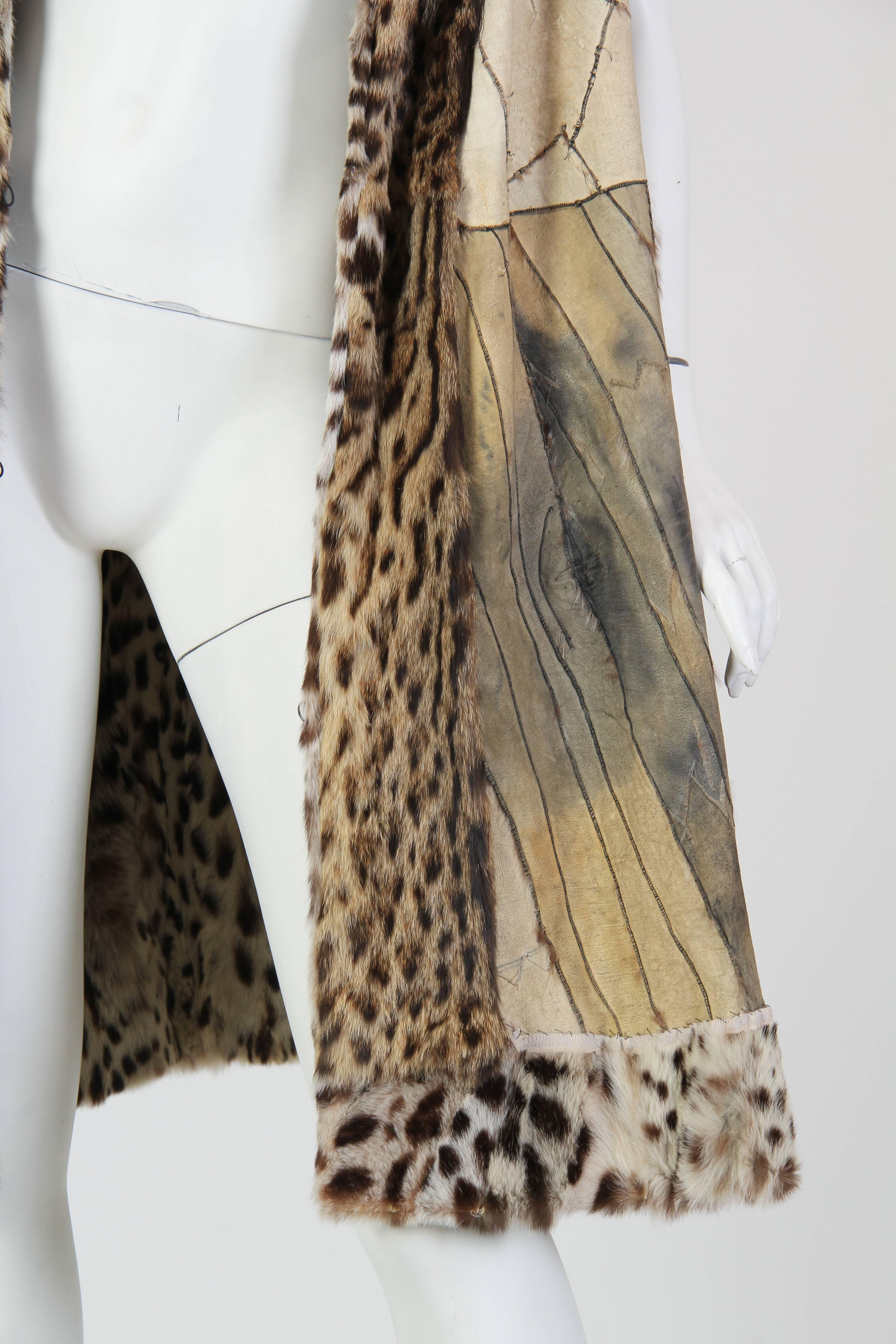 1970s Ocelot Hooded Fur Vest 7