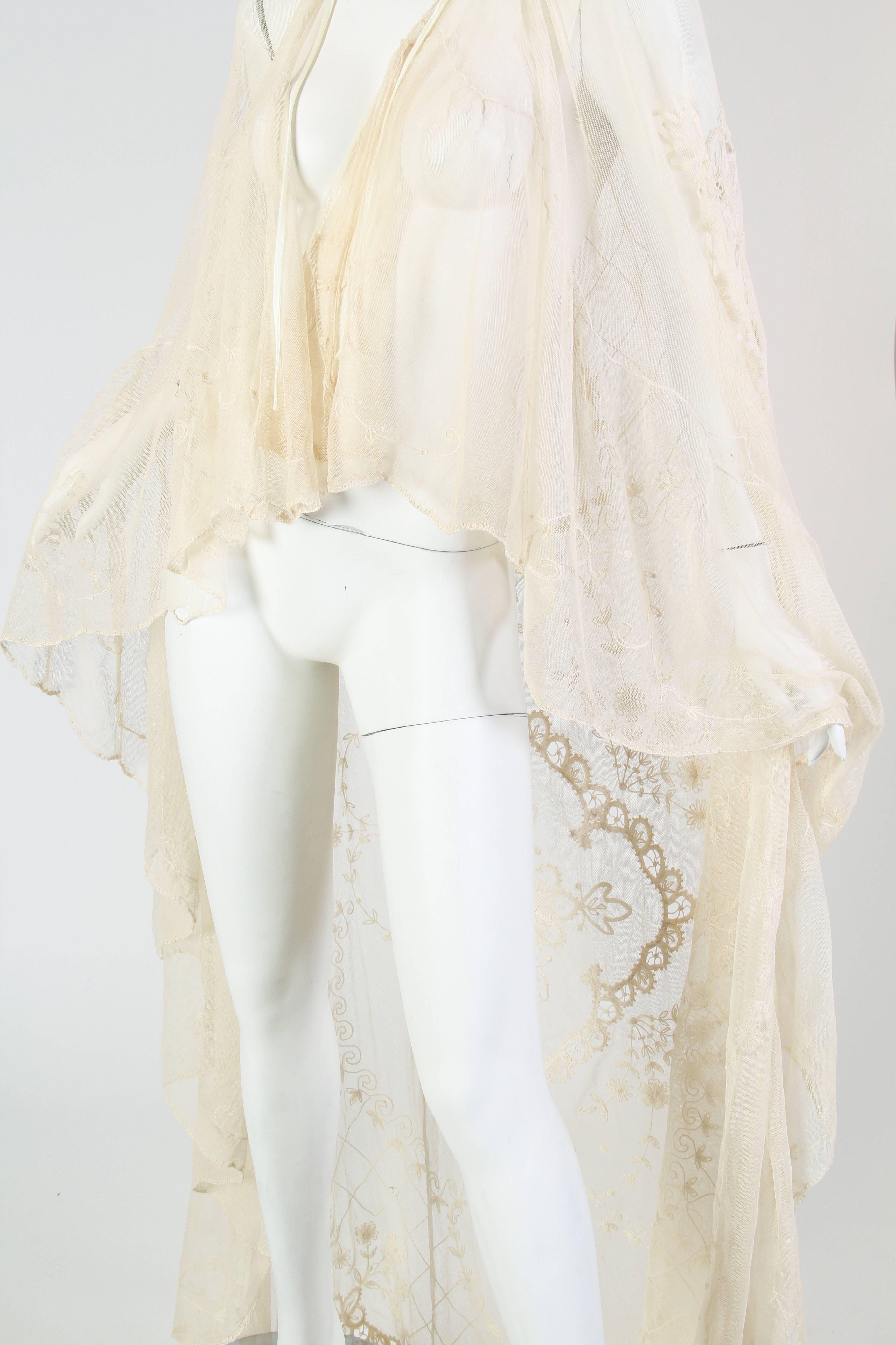Bridal Cape with Train made from Edwardian Lace 1