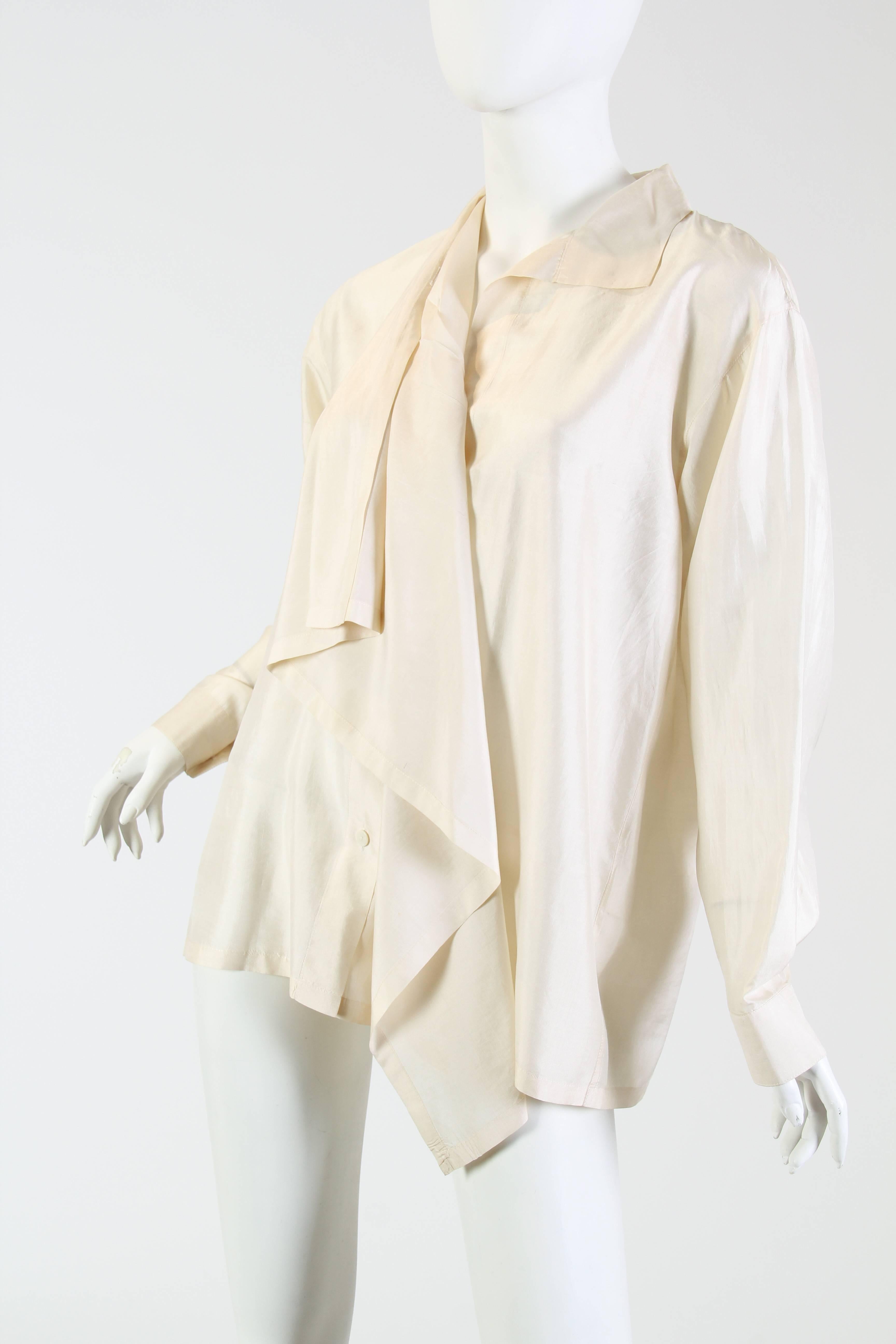 White Issey Miyake Silk Blouse