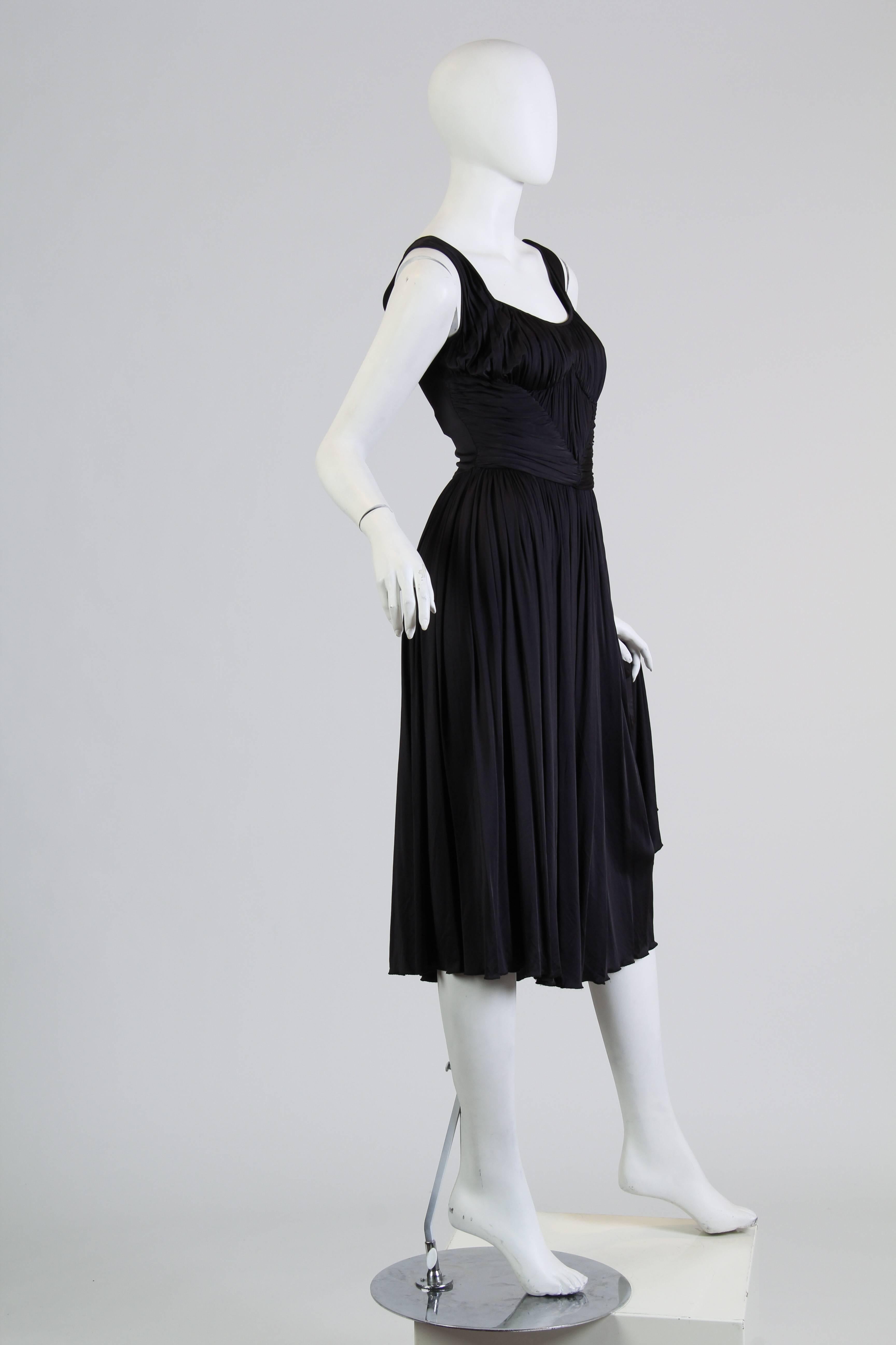 Slinky Rochas Gathered Jersey Dress In Excellent Condition In New York, NY