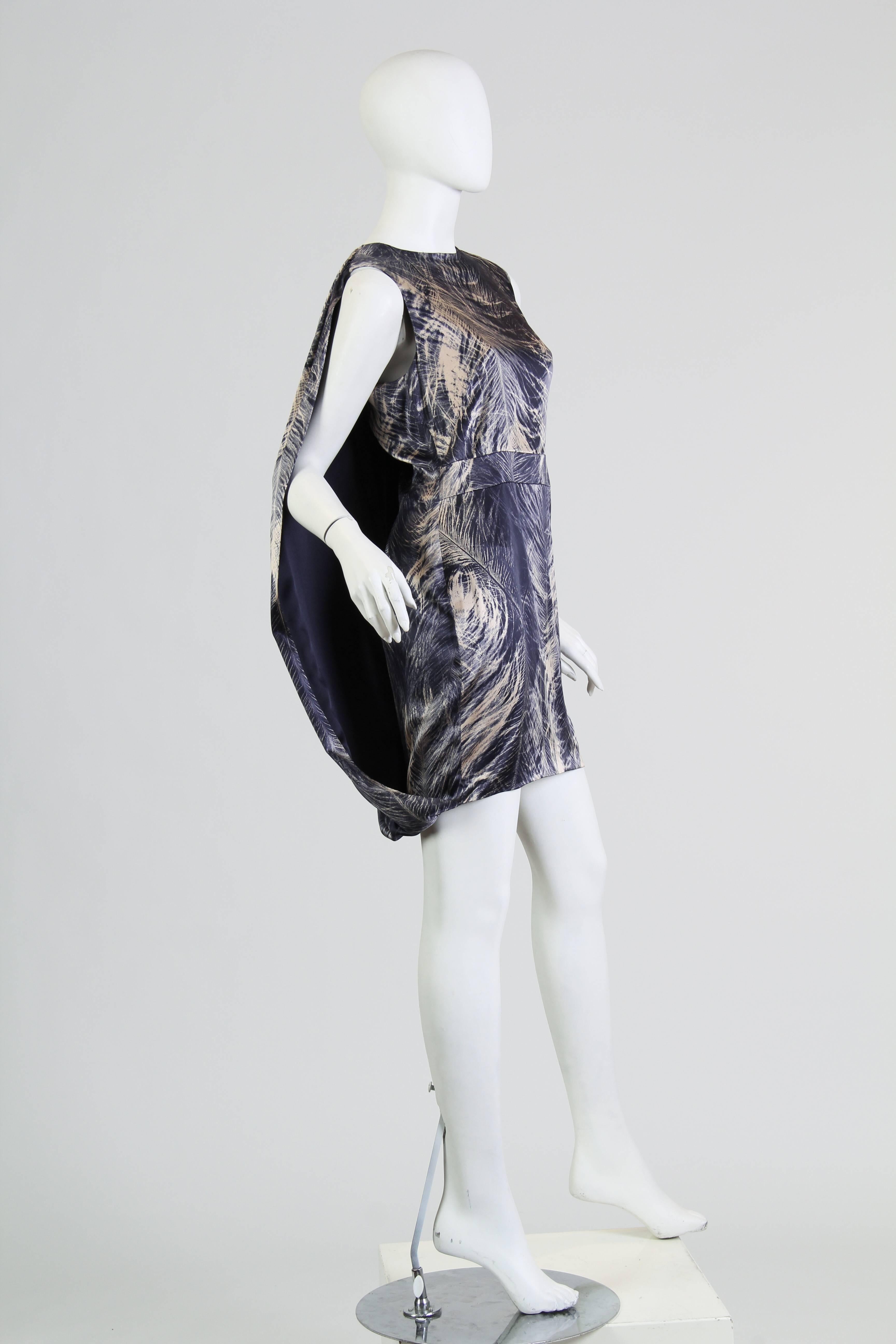 Alexander McQueen Caped Dress In Excellent Condition In New York, NY