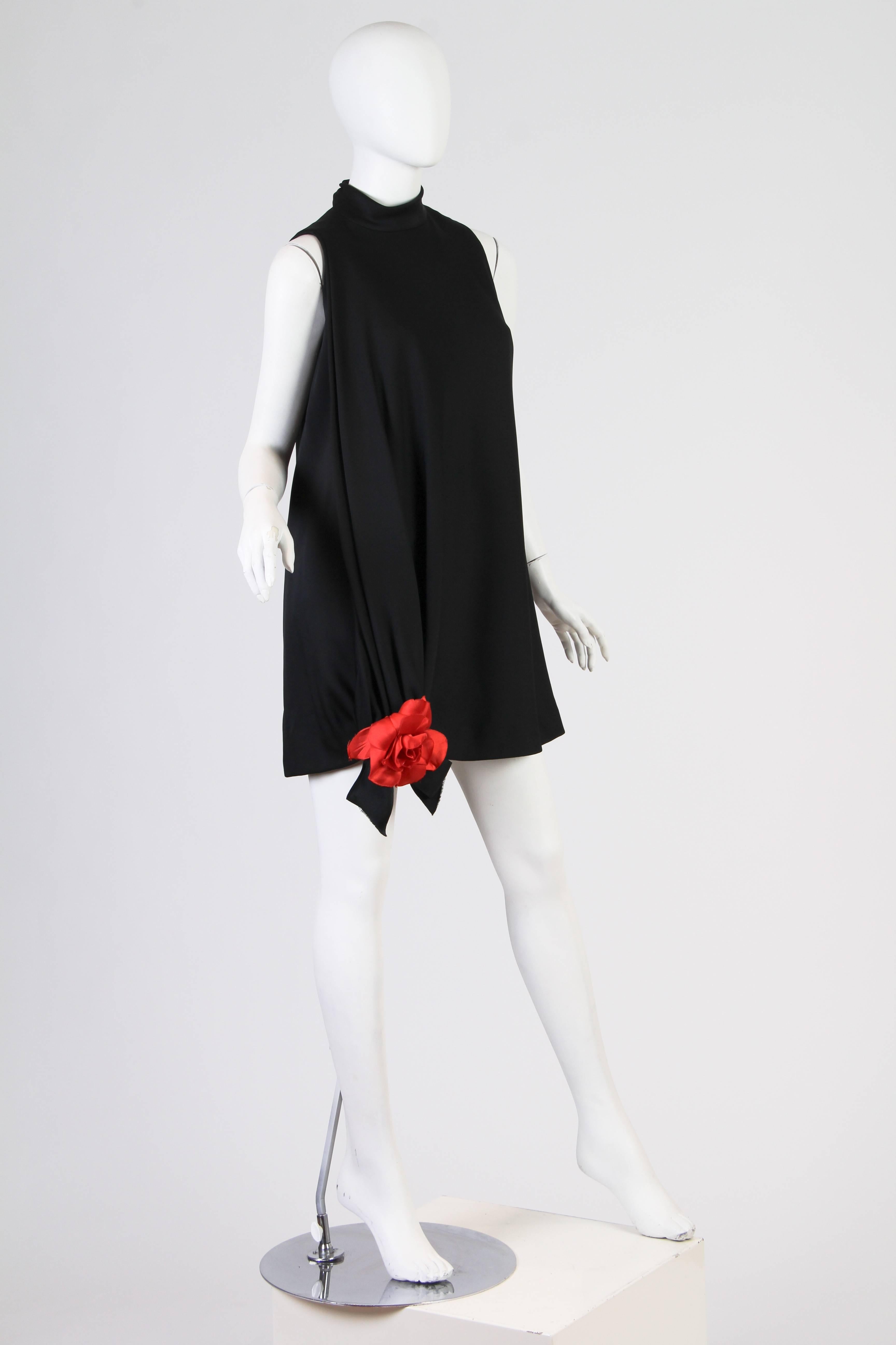 1960s Asymmetrically Draped Mod Couture Dress from Pierre Cardin In Excellent Condition In New York, NY