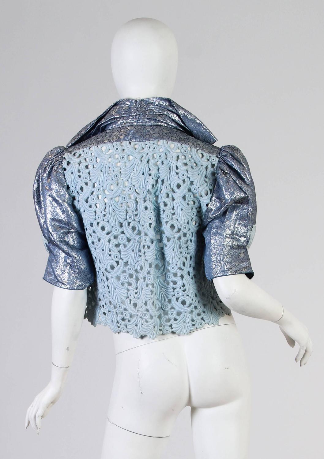 Thierry Mugler Lace and Metallic Top For Sale at 1stdibs