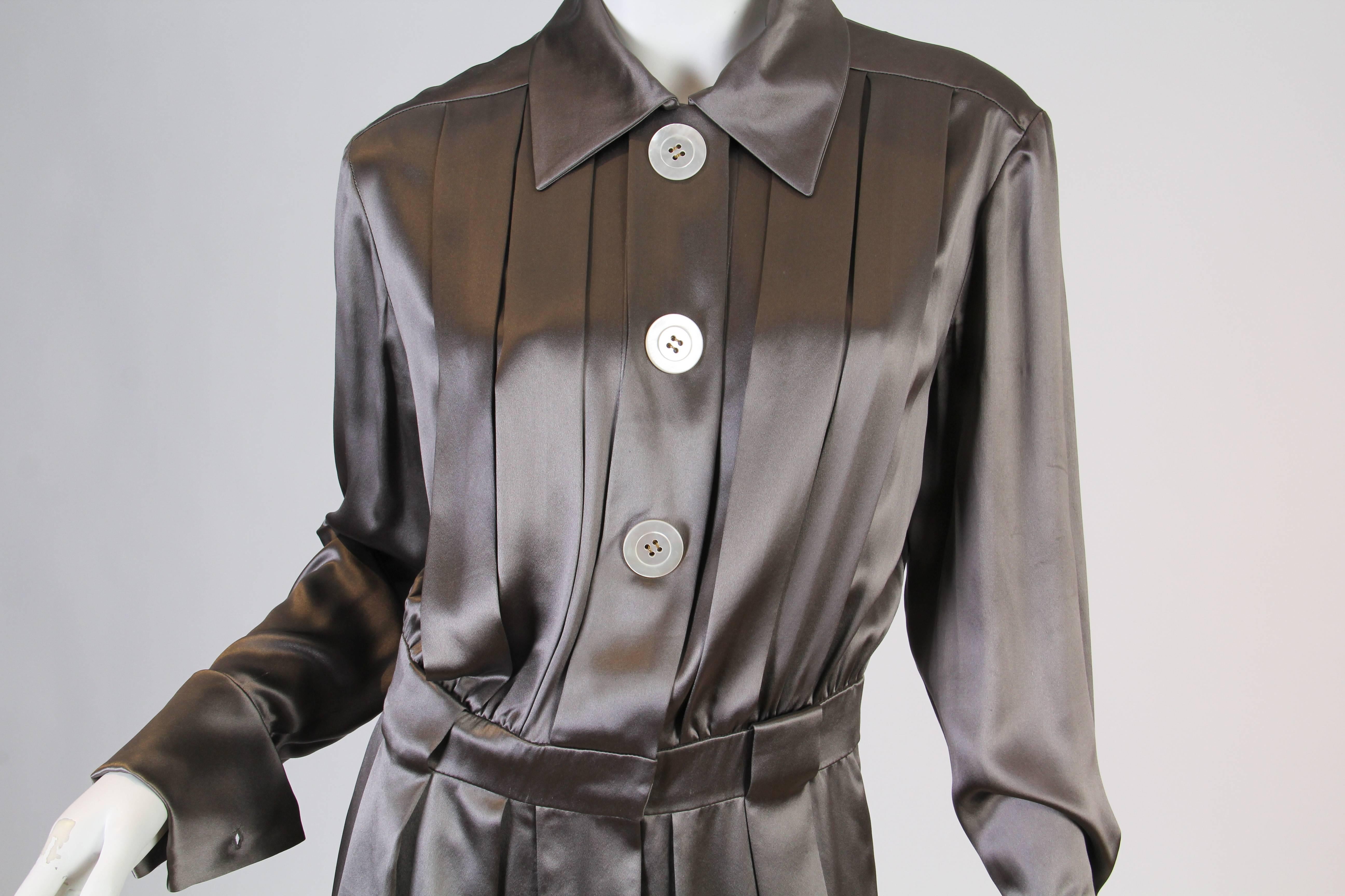 Chanel Boutique Luxe Satin Shirt Dress 3