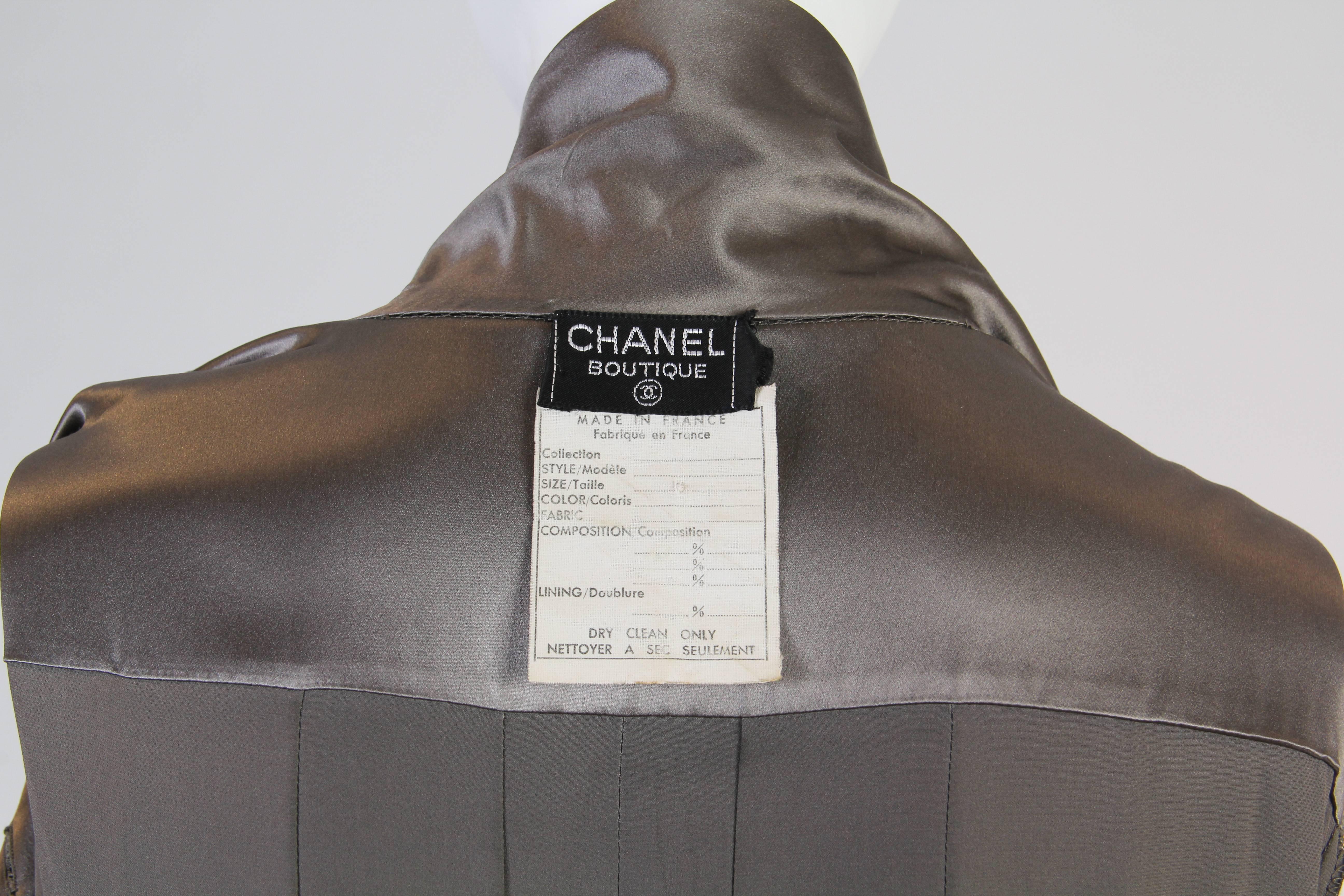 Chanel Boutique Luxe Satin Shirt Dress 4