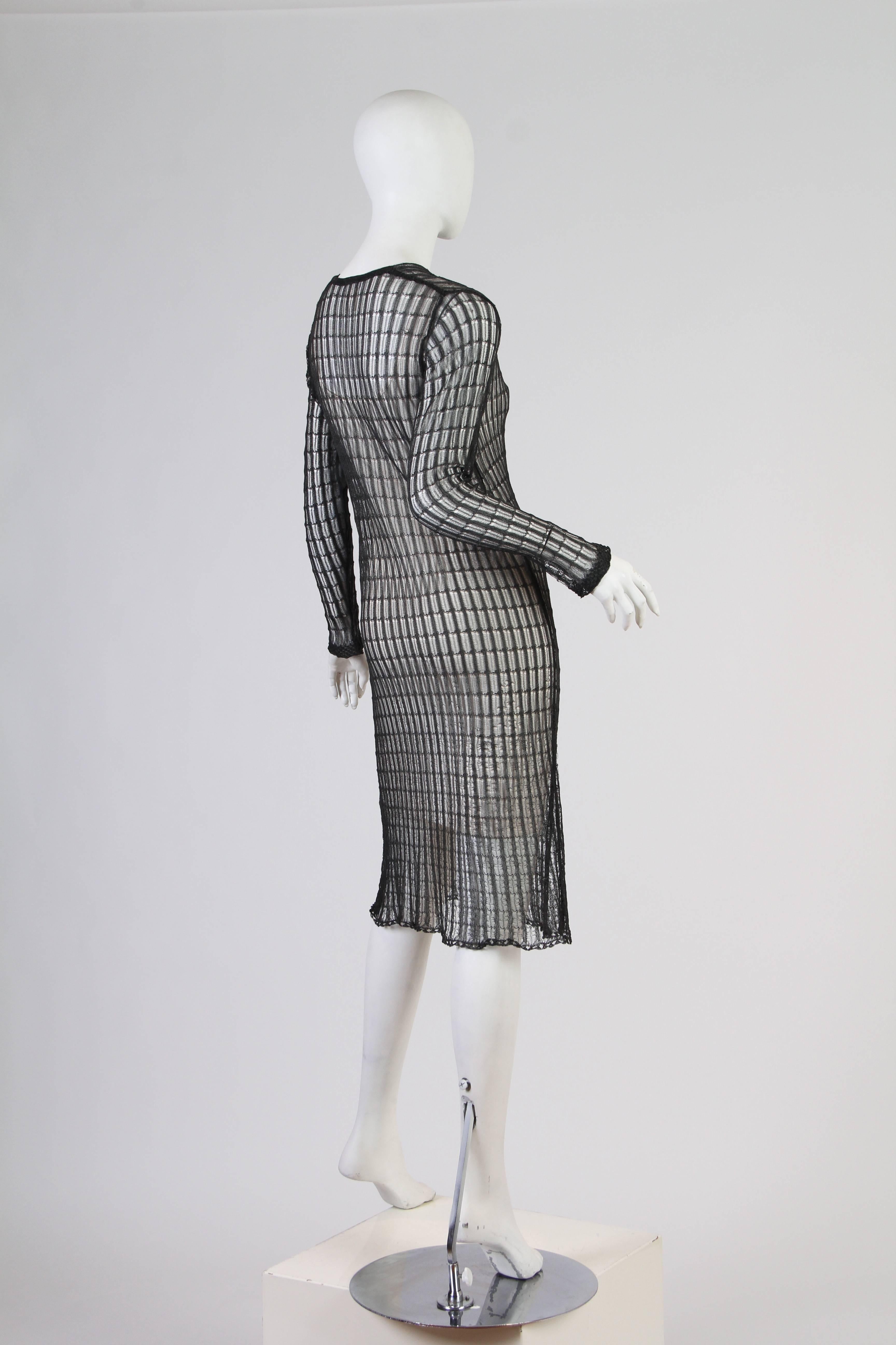 1990s Dries Van Noten Metallic Knit Sweater Dress 1