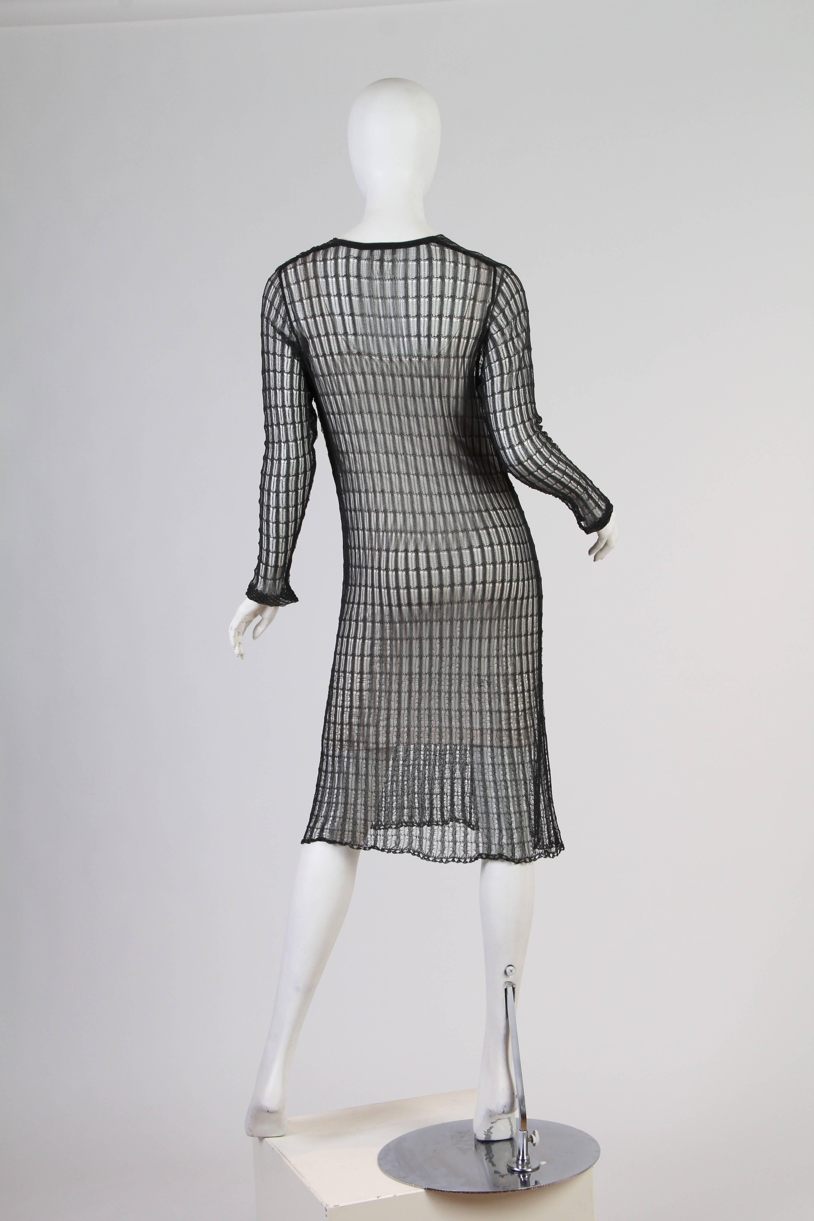 1990s Dries Van Noten Metallic Knit Sweater Dress 2