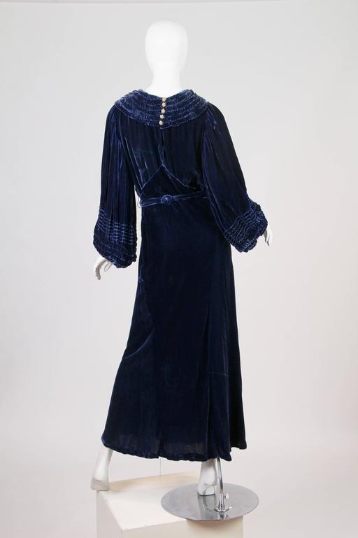 1930s Bias Cut Silk Velvet Gown at 1stDibs
