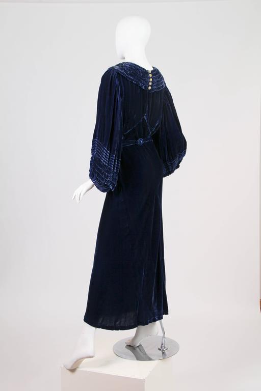 1930s Bias Cut Silk Velvet Gown at 1stDibs