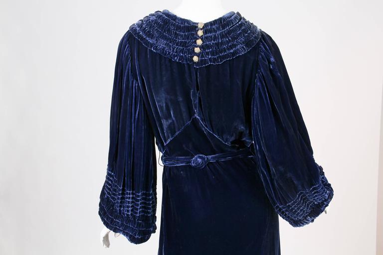 1930s Bias Cut Silk Velvet Gown at 1stDibs