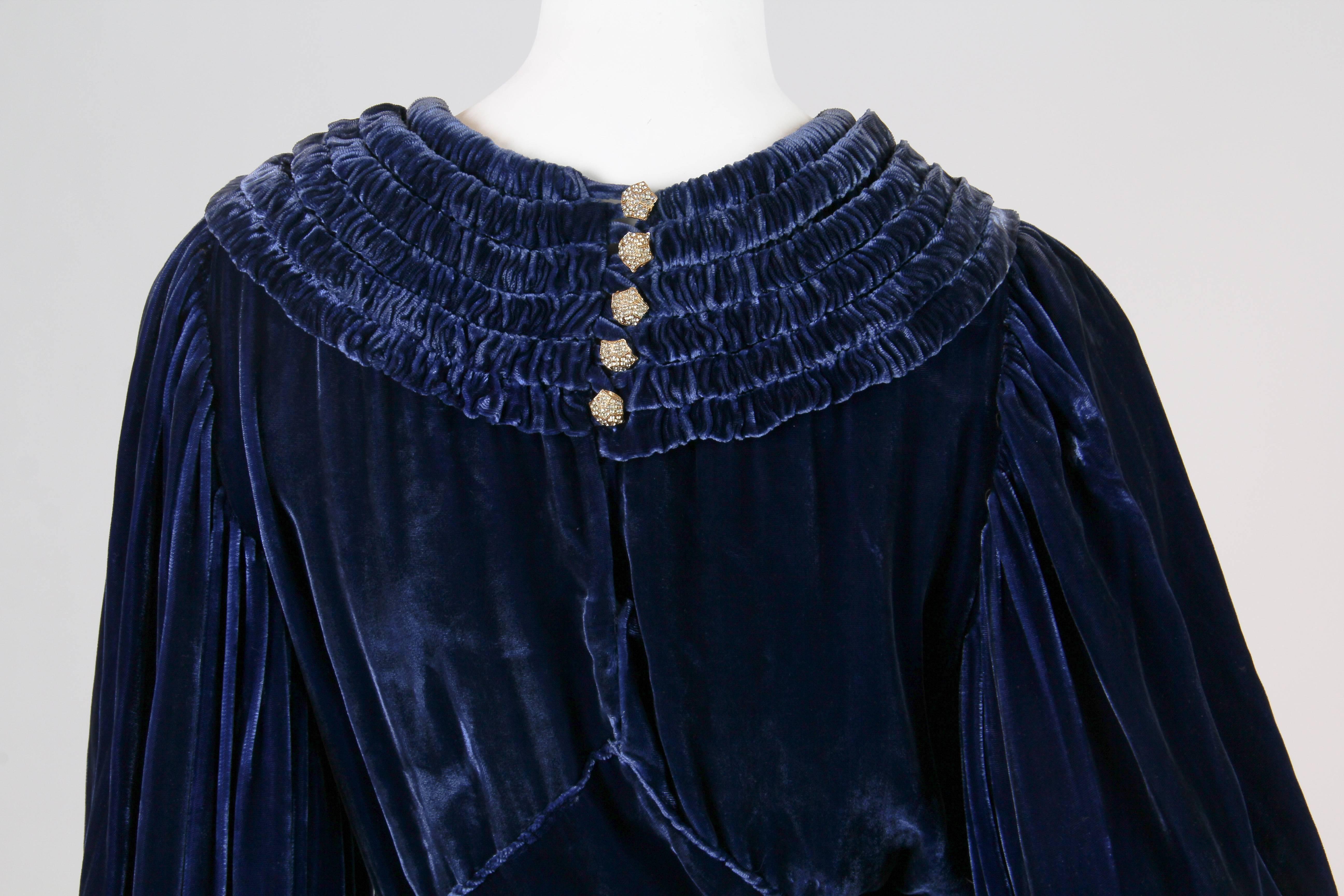 1930s Bias Cut Silk Velvet Gown 4