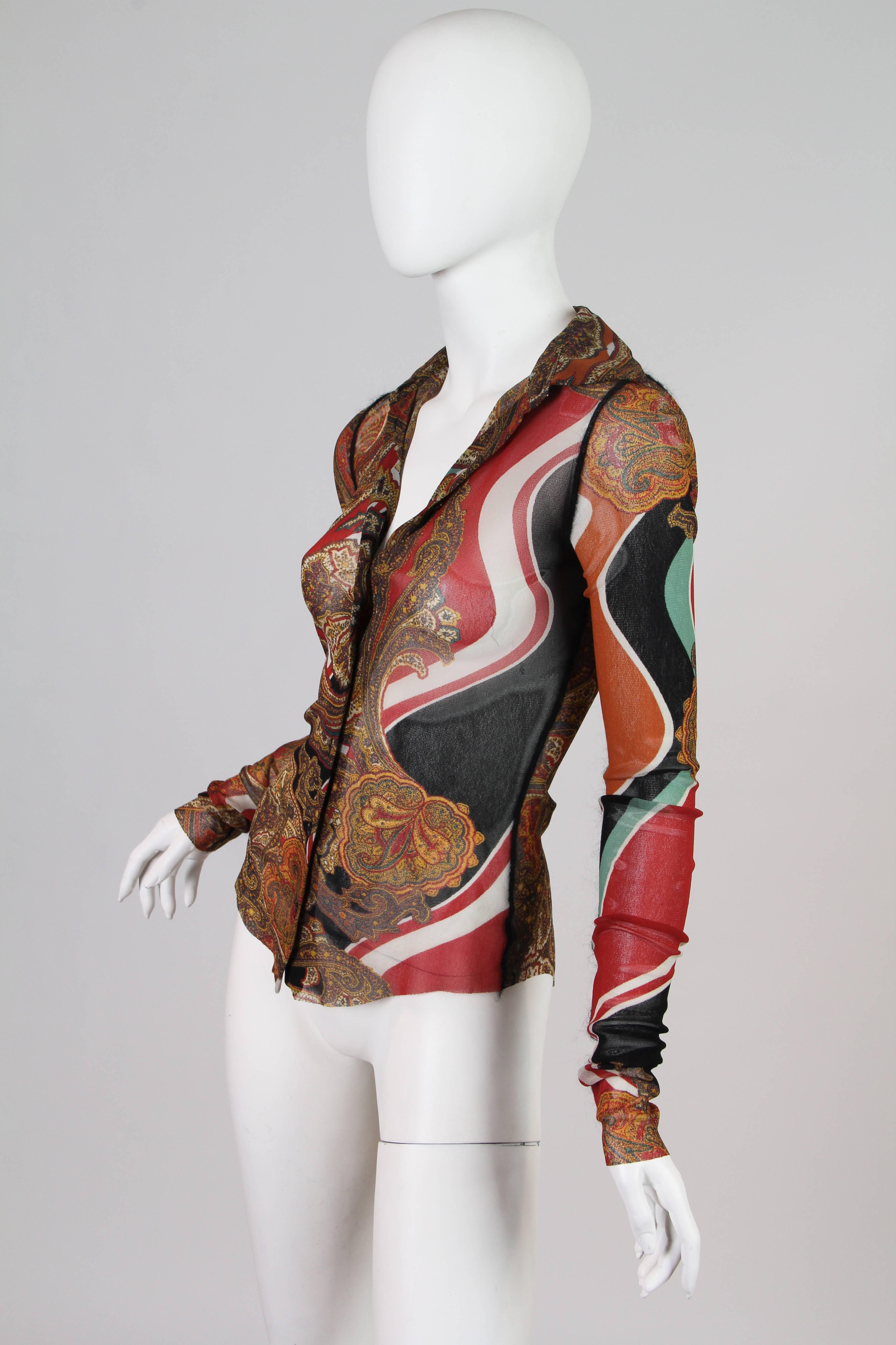 Jean Paul Gaultier Bluse mit Paisley-Maschenmuster Damen