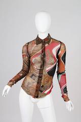Jean Paul Gaultier Paisley Mesh Blouse