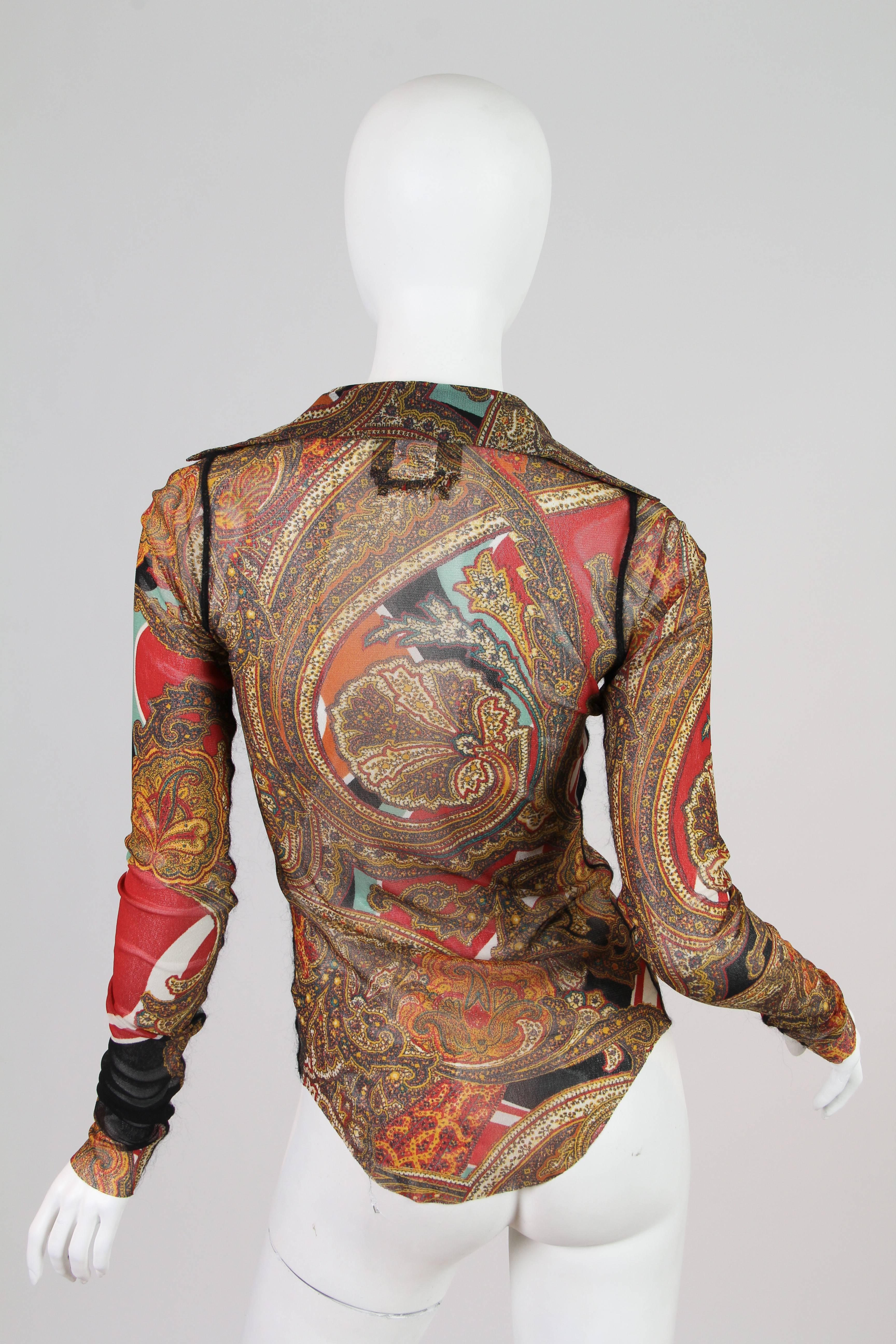 Jean Paul Gaultier Bluse mit Paisley-Maschenmuster 3