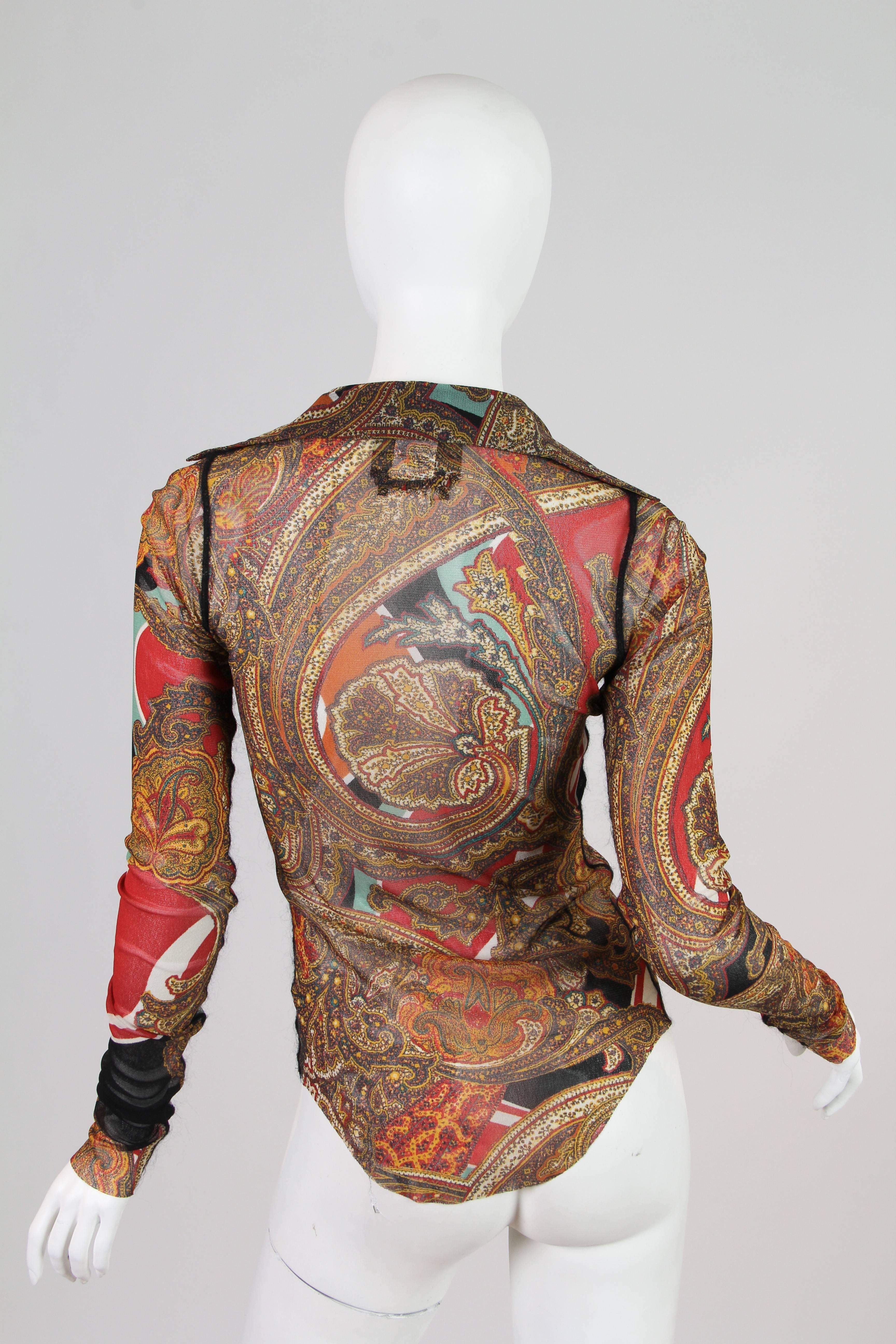 Jean Paul Gaultier Paisley Mesh Blouse 2