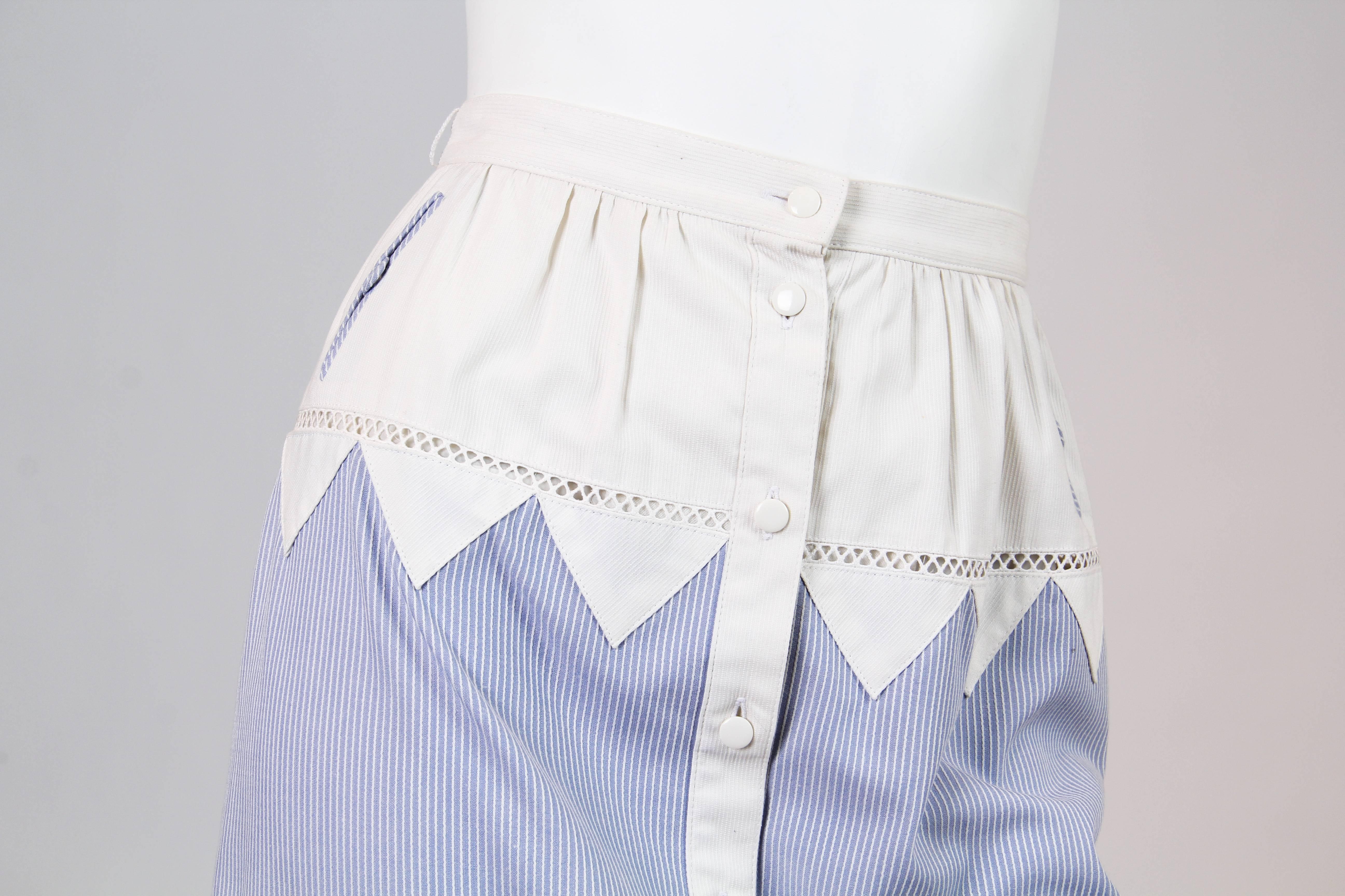 Interestingly Detailed Louis Féraud Cotton Skirt 3
