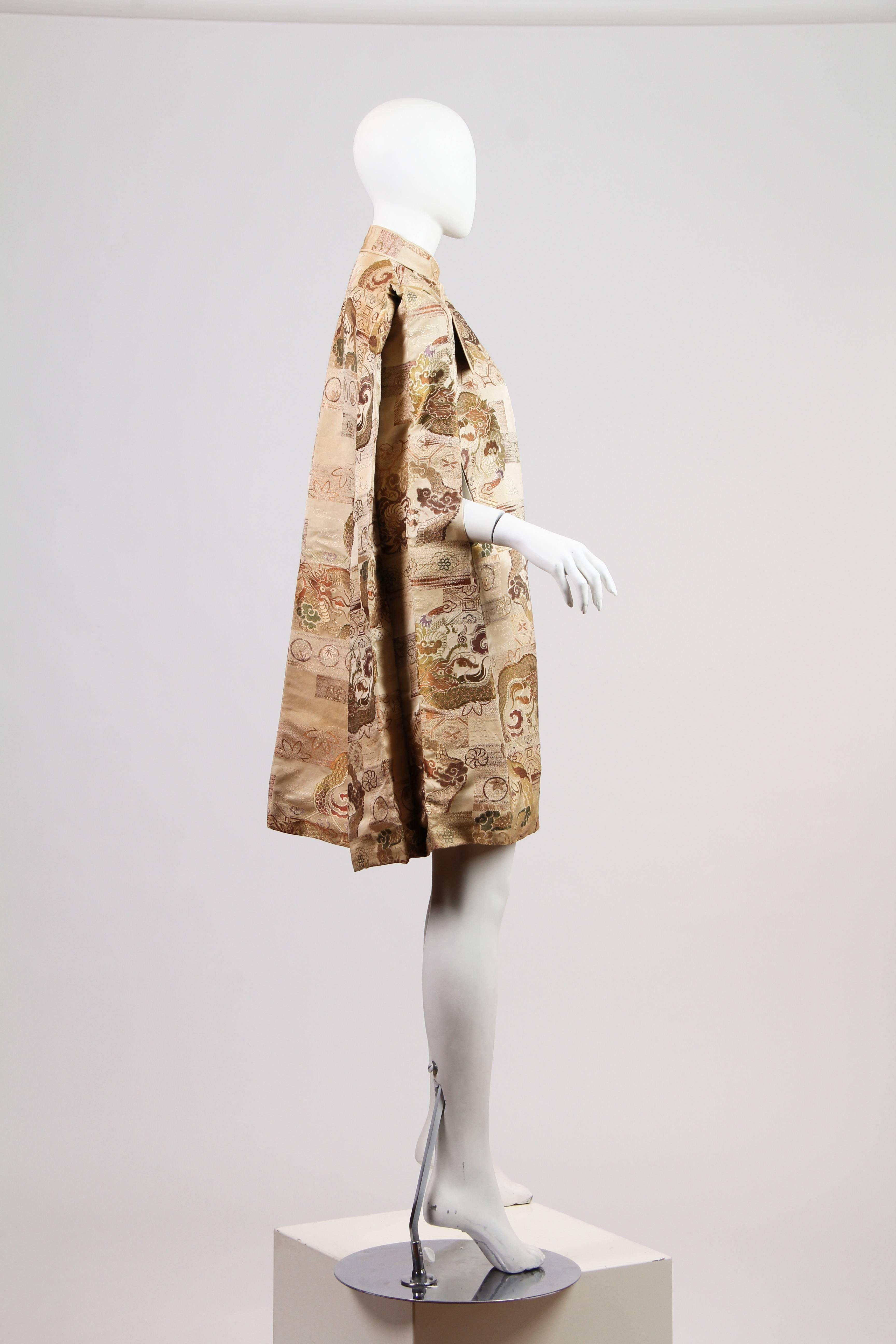 1940s Cape made from Antique Japanese Fabric with Dragons In Excellent Condition In New York, NY