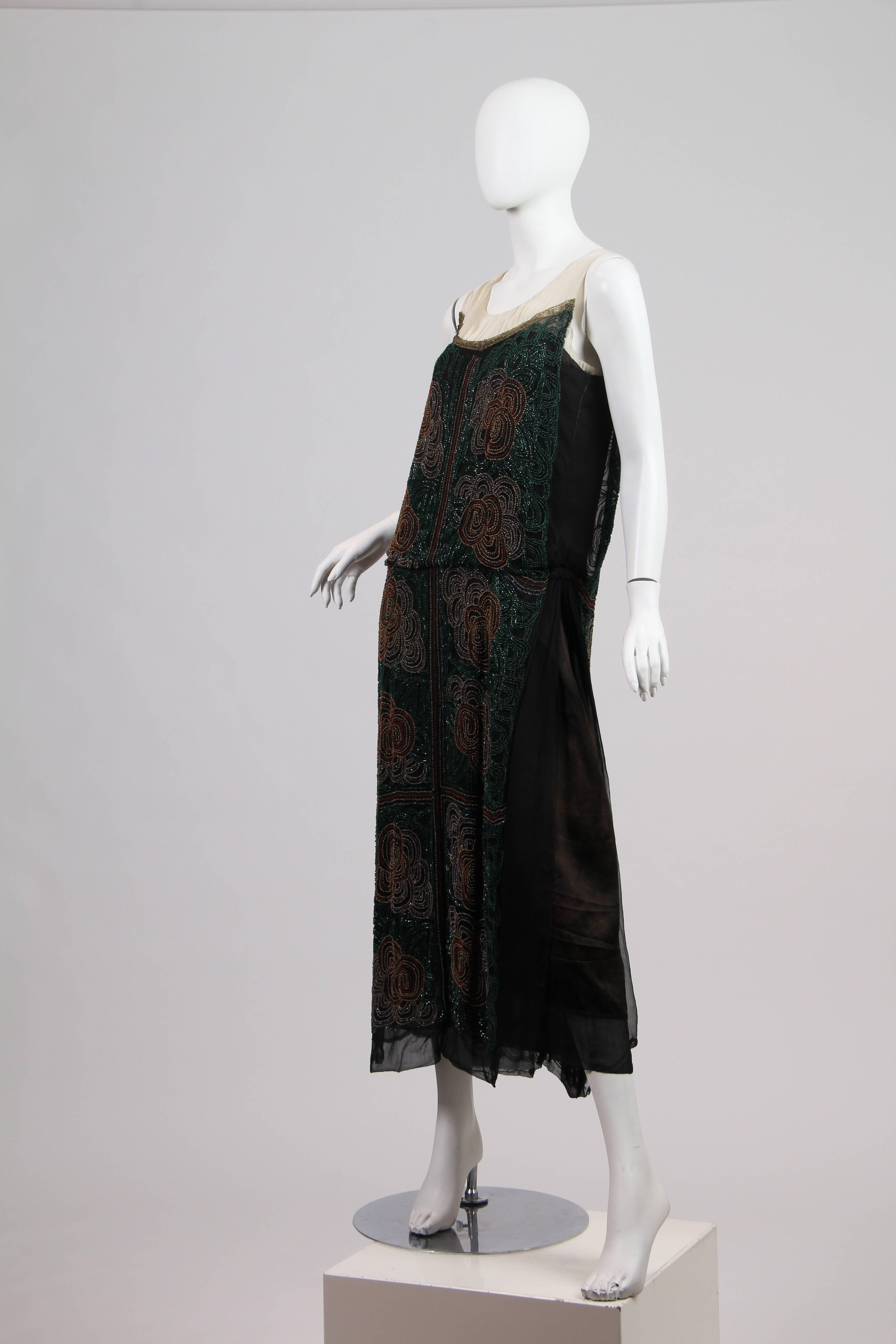 1920s ArtDeco Beaded Dress In Excellent Condition In New York, NY