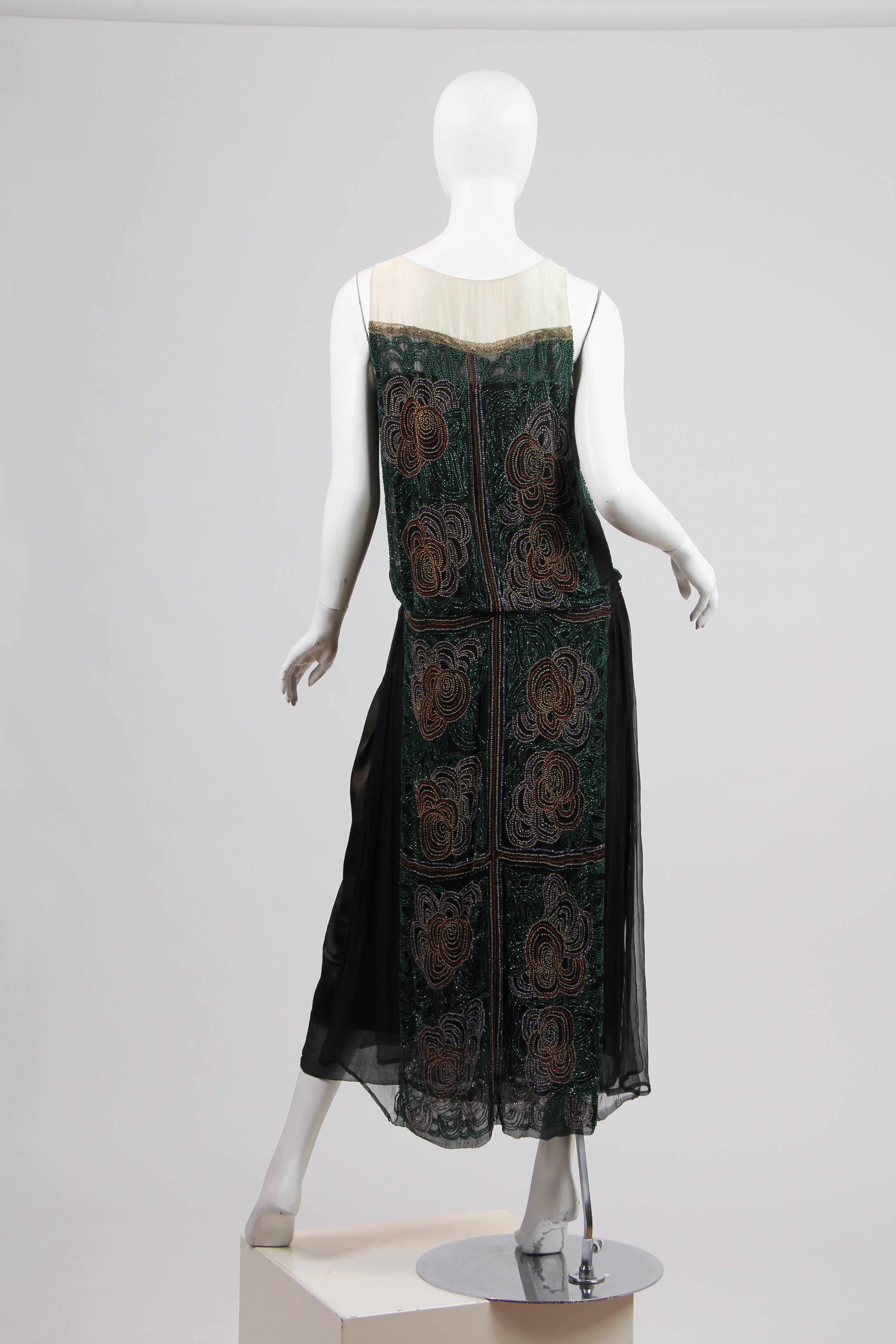 Black 1920s ArtDeco Beaded Dress