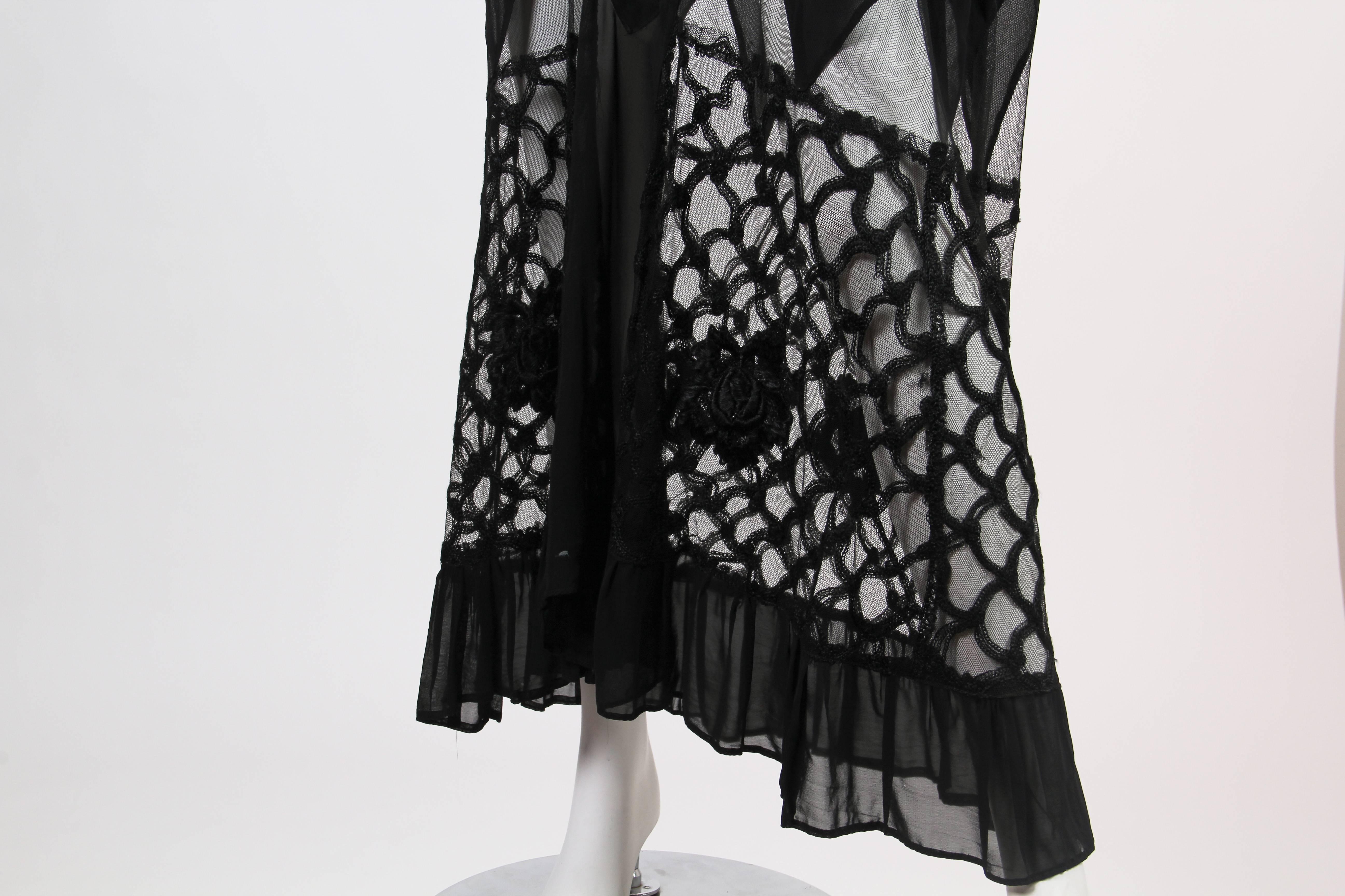 Early 1920s Chiffon and Lace Dress 3