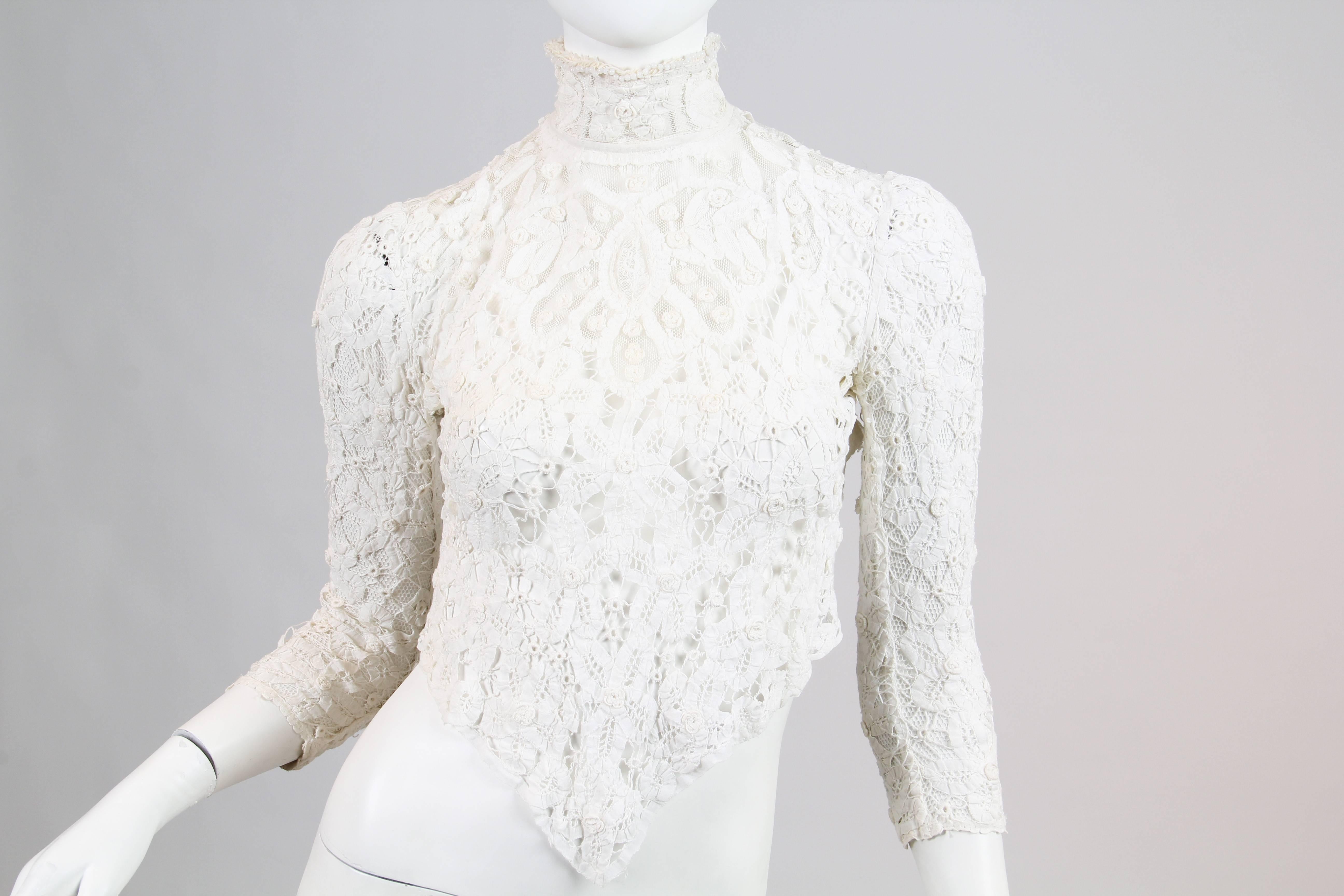 1890s Victorian Handmade Lace Blouse 3