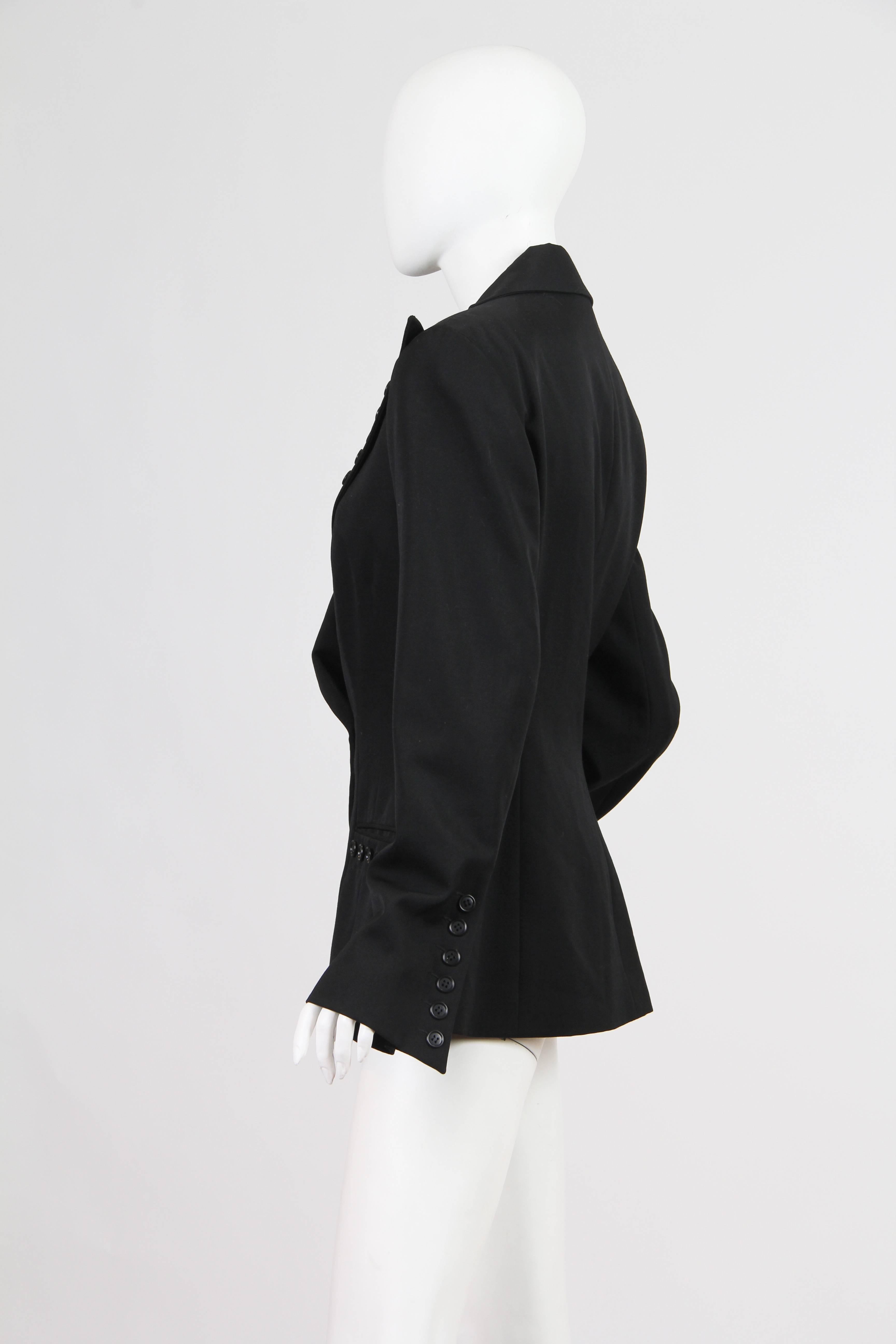 Women's 1990S OMO NORMA KAMALI Black Wool Sharp As A Button Blazer
