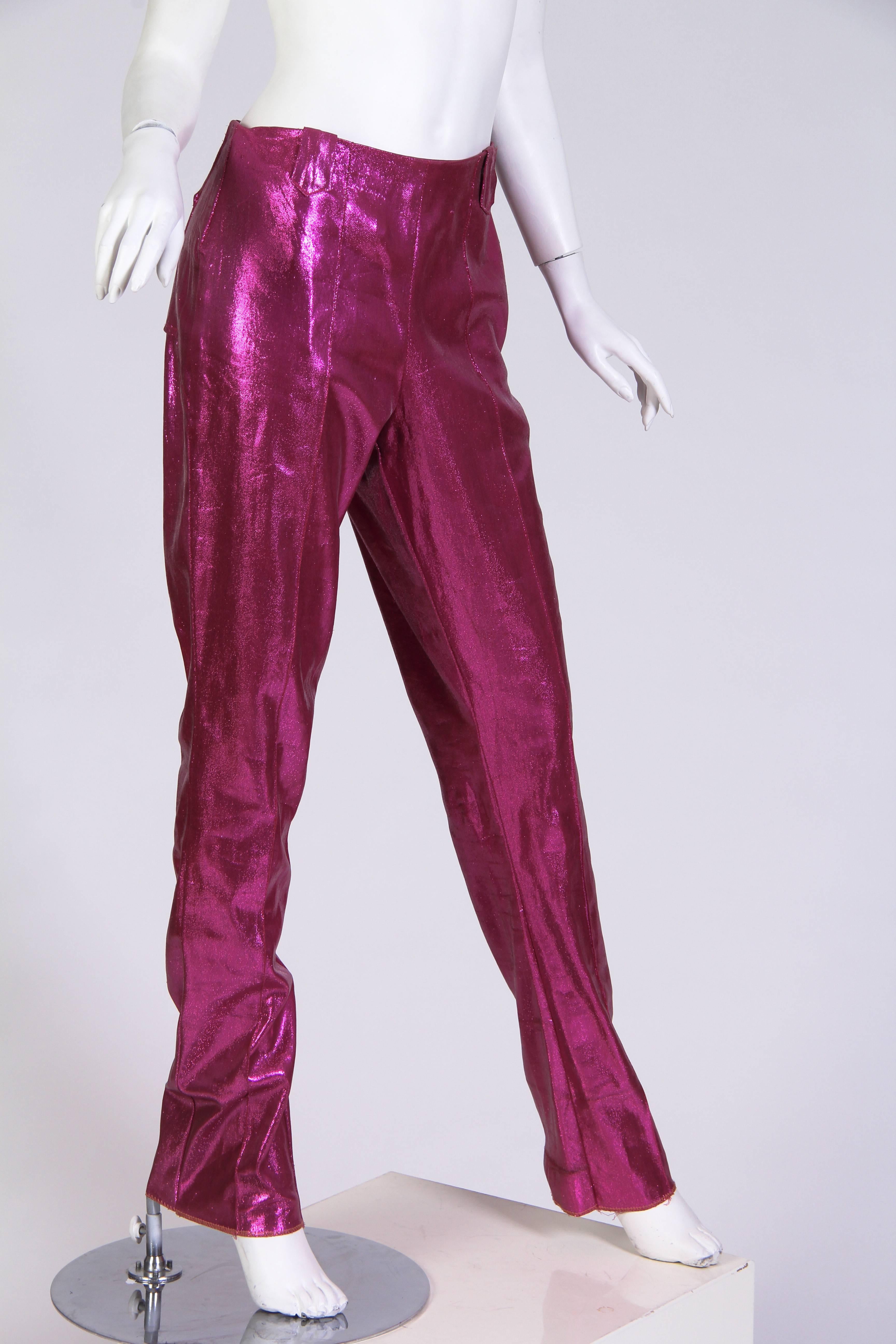 Purple Rare 1960s Lurex Stretch Stagewear Western Trousers