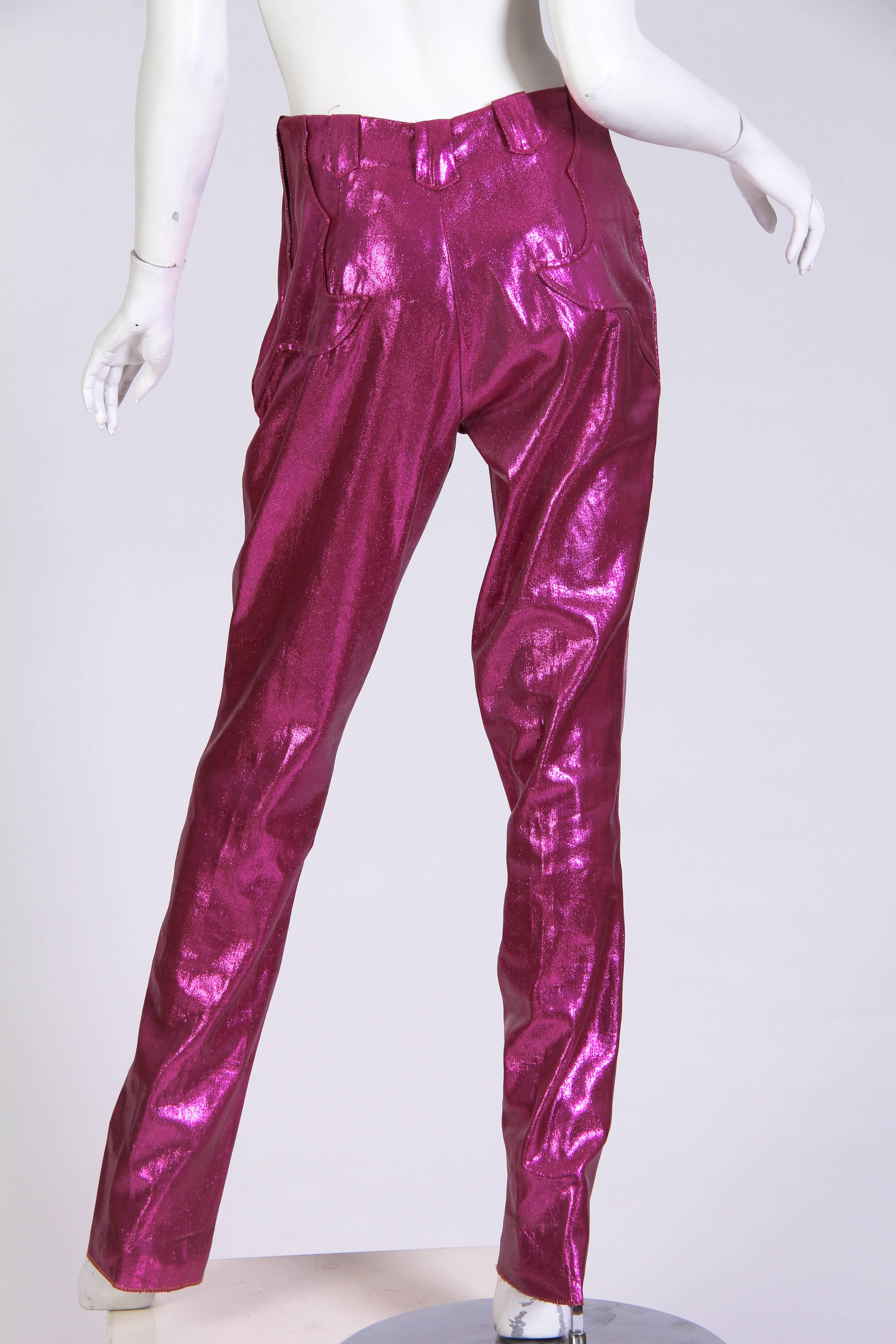 Rare 1960s Lurex Stretch Stagewear Western Trousers In Excellent Condition In New York, NY