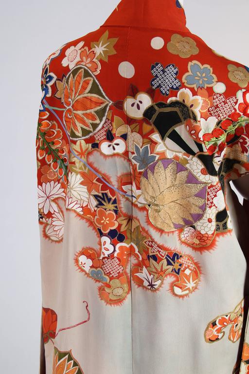Very fine Hand Painted and Embroidered Antique Japanese Kimono at 1stDibs
