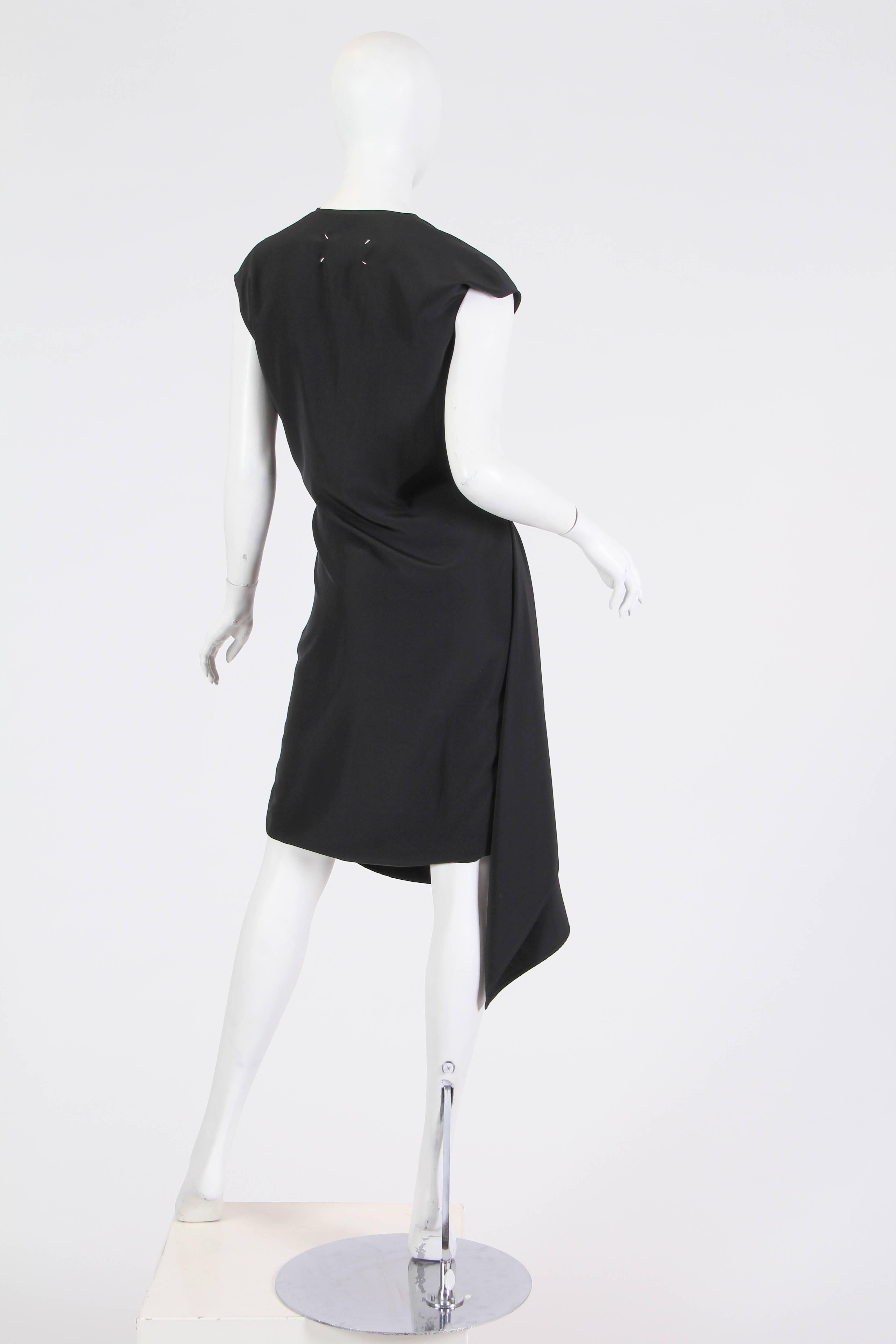 Asymmetrically Draped Martin Margiela Silk Crepe Dress In Excellent Condition In New York, NY
