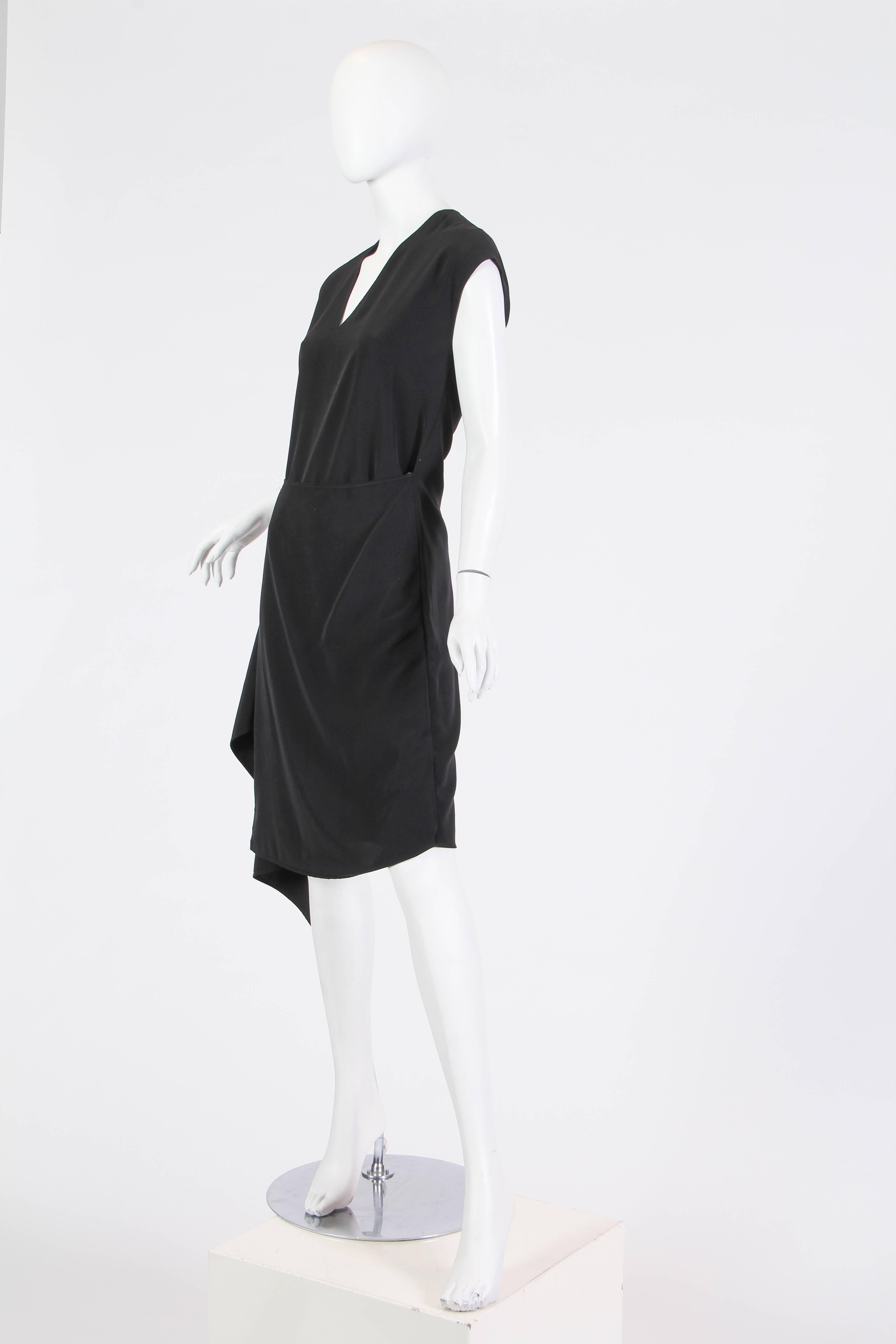Women's Asymmetrically Draped Martin Margiela Silk Crepe Dress