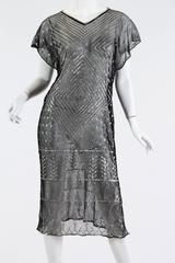 1920s Egyptian Assuit Metal and Cotton Net Dress