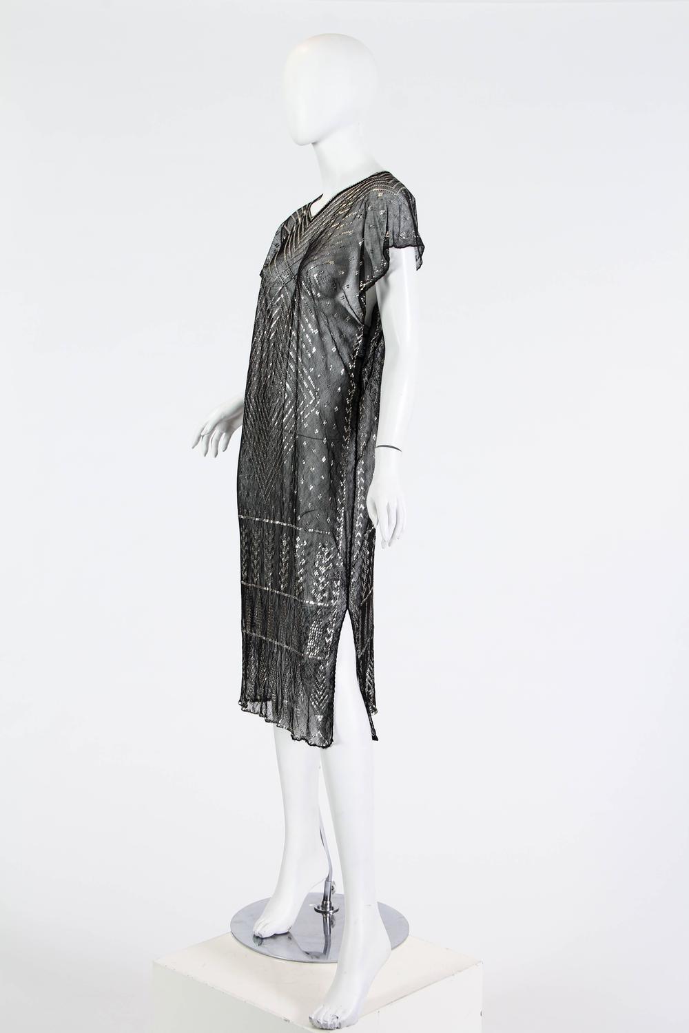 1920s Egyptian Assuit Metal and Cotton Net Dress at 1stdibs
