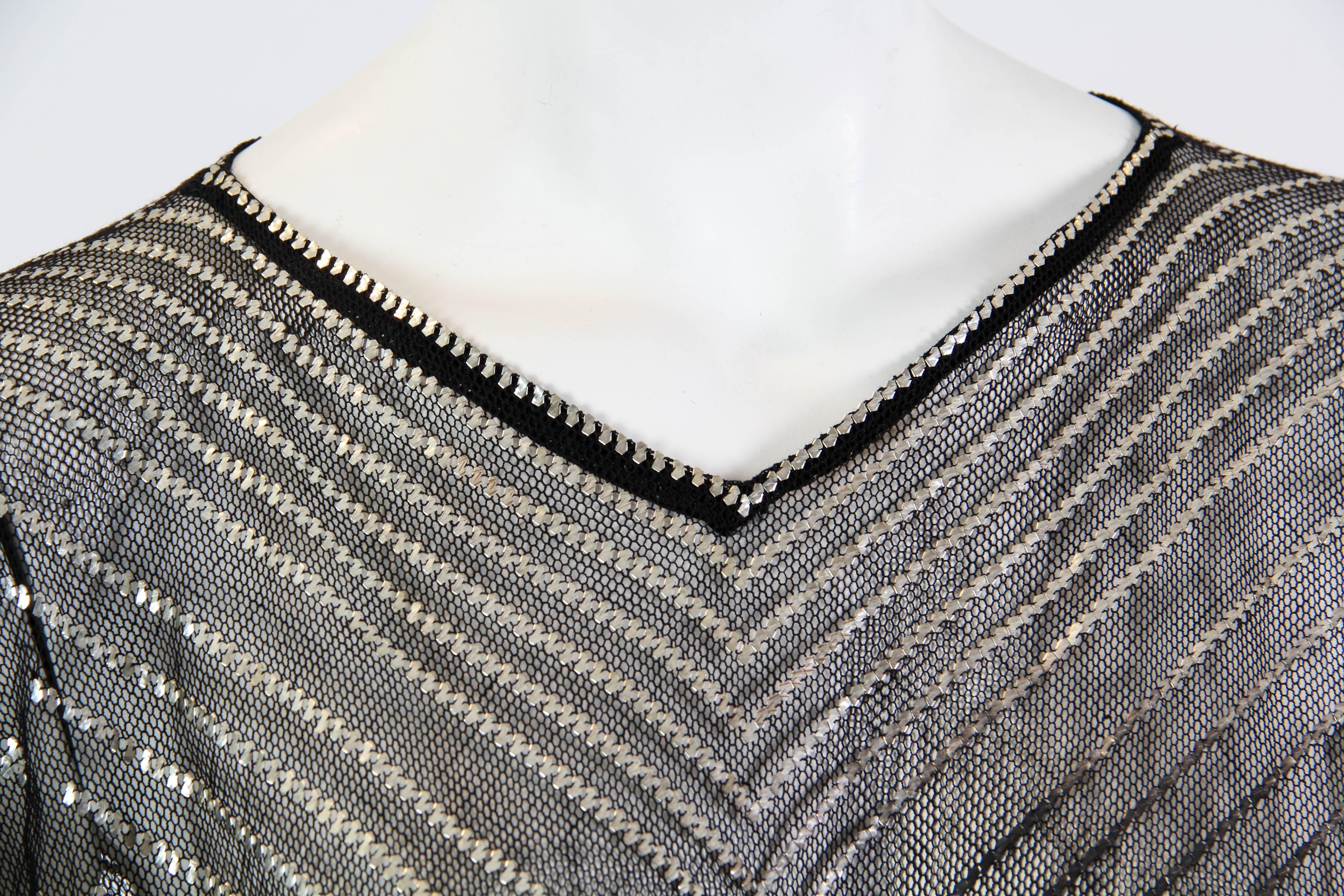 Women's 1920s Egyptian Assuit Metal and Cotton Net Dress