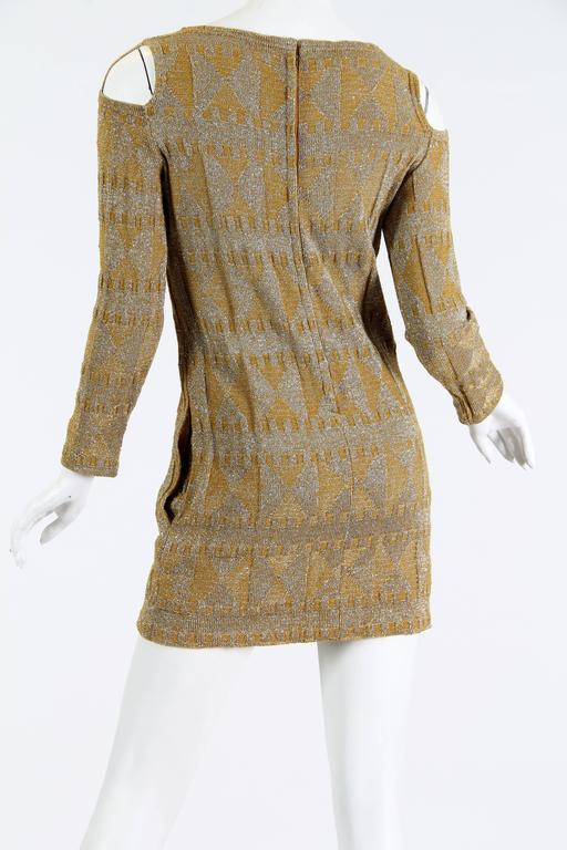 1960s Rudi Gernreich Silver and Gold Metallic Body-con Mini Dress at ...