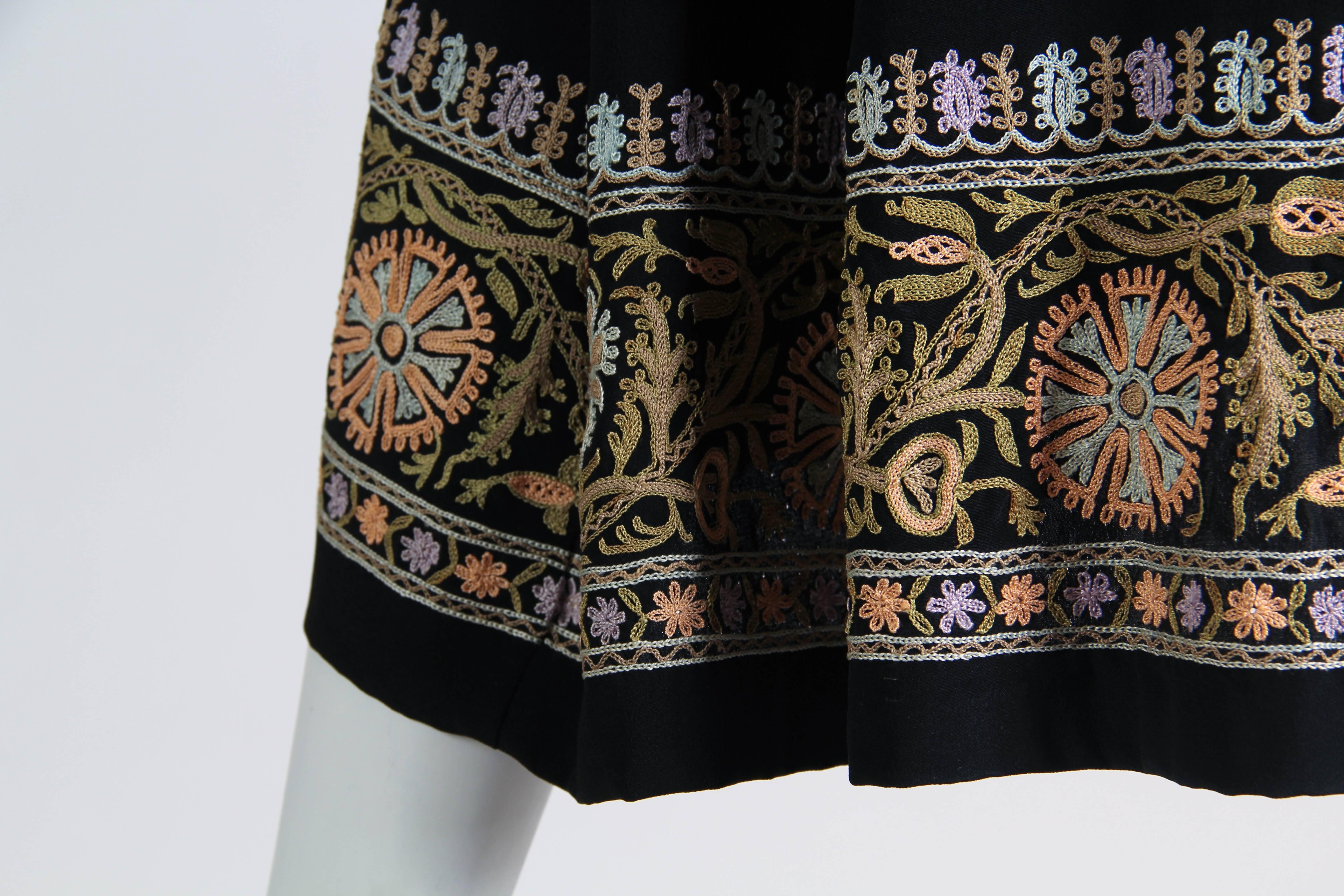 1930s Paisley embroidered Silk Robe Wrap Dress 2