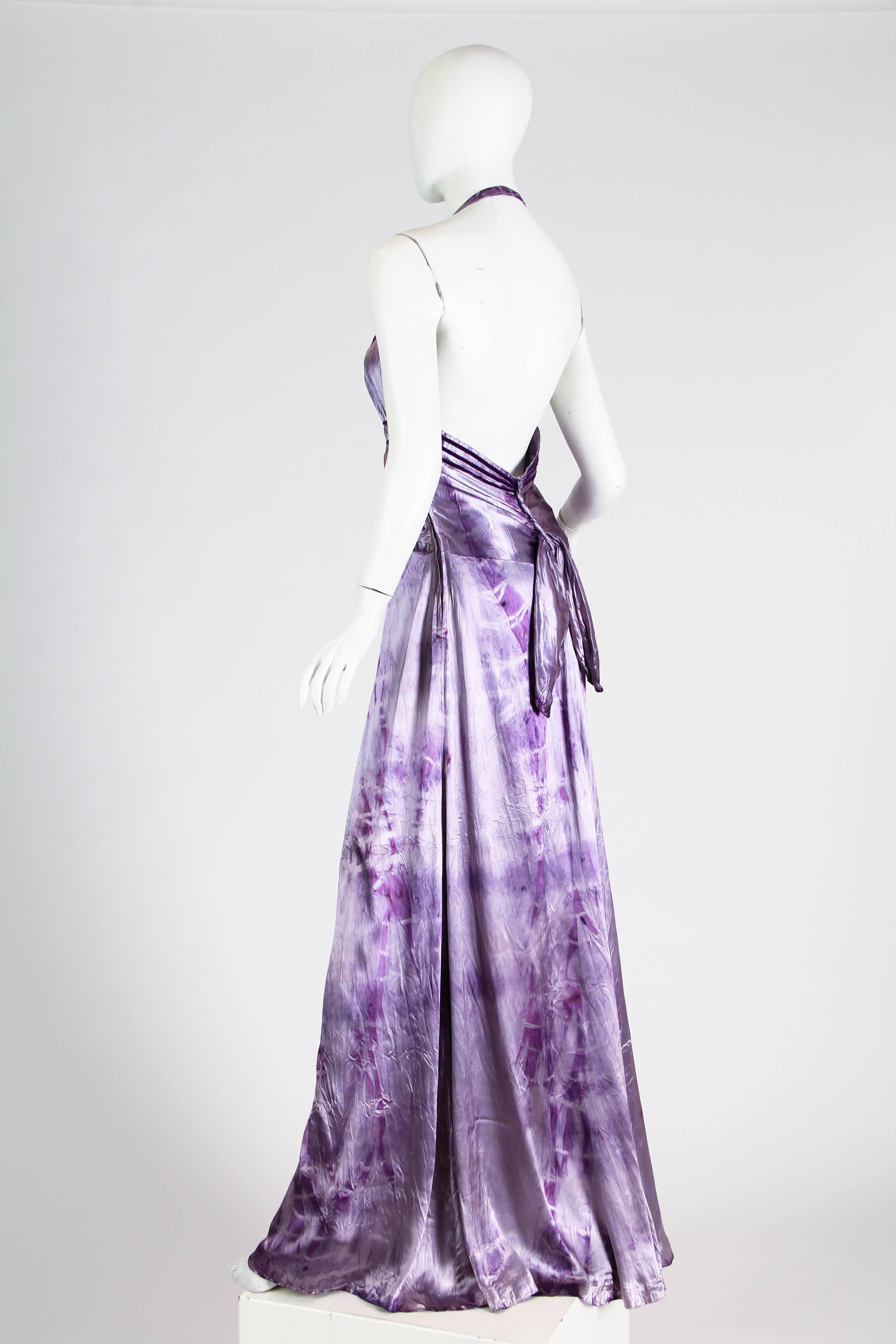 Gray MORPHEW COLLECTION Lilac Tie Dyed Silk Charmeuse  Gown Re-Worked From A 1930S B