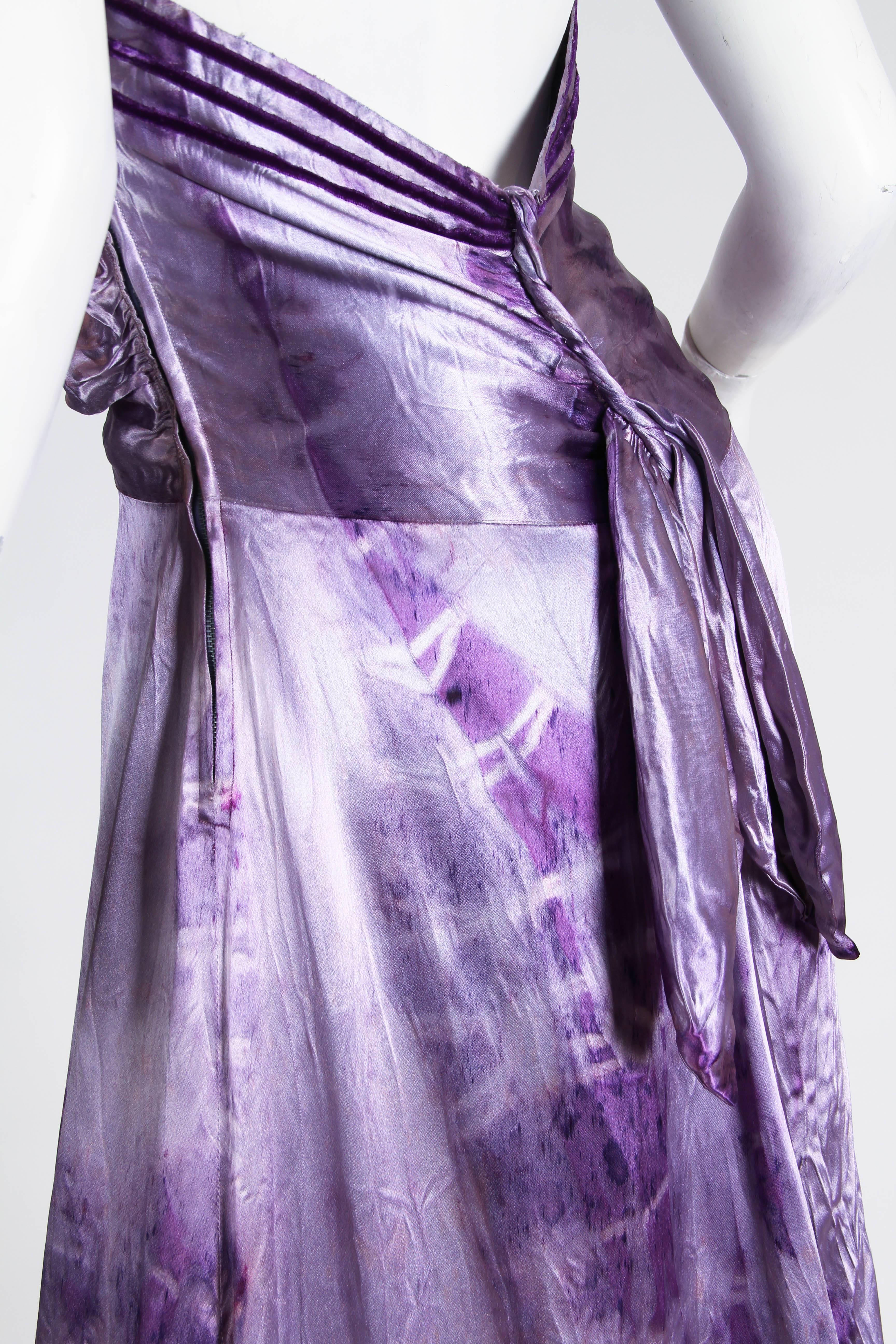 MORPHEW COLLECTION Lilac Tie Dyed Silk Charmeuse  Gown Re-Worked From A 1930S B 1