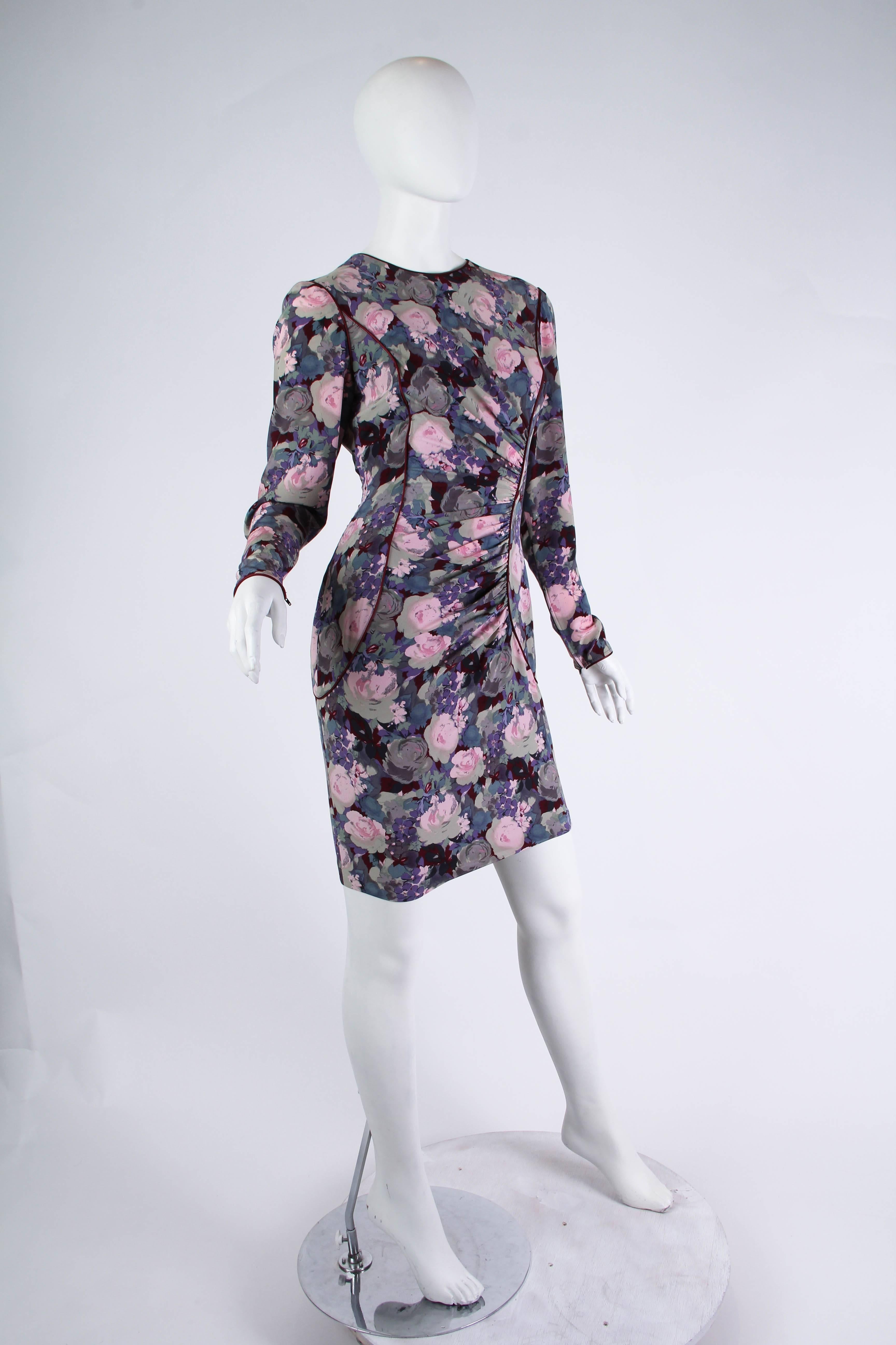 Gray Ungaro Silk Floral Dress