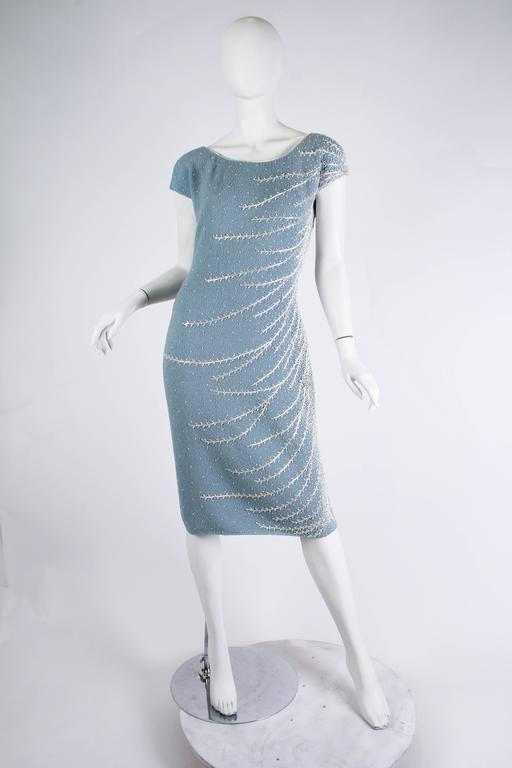 1950s Beaded Knit Wiggle Dress For Sale at 1stDibs | 1950s wiggle dress