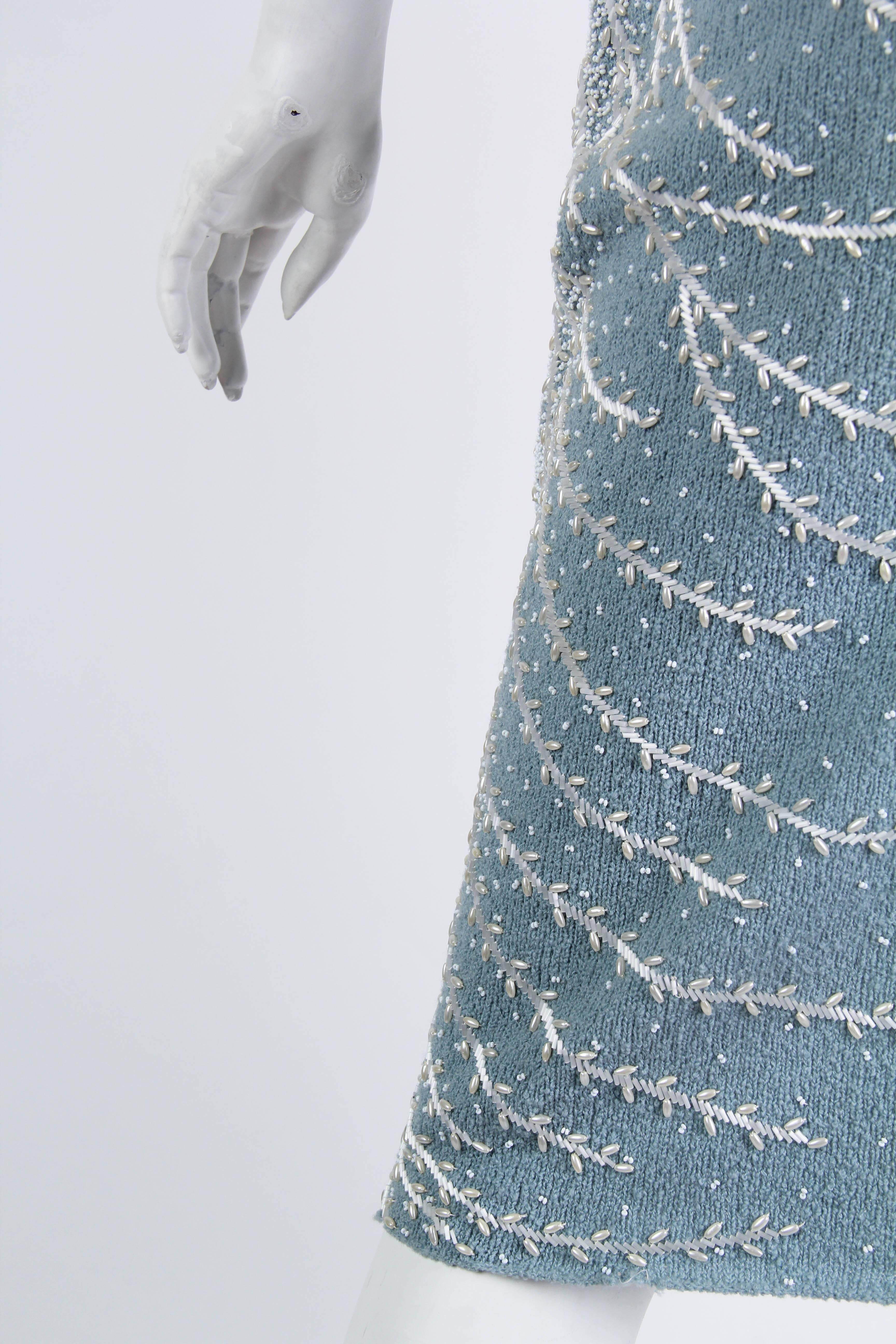 1950s Beaded Knit Wiggle Dress 3